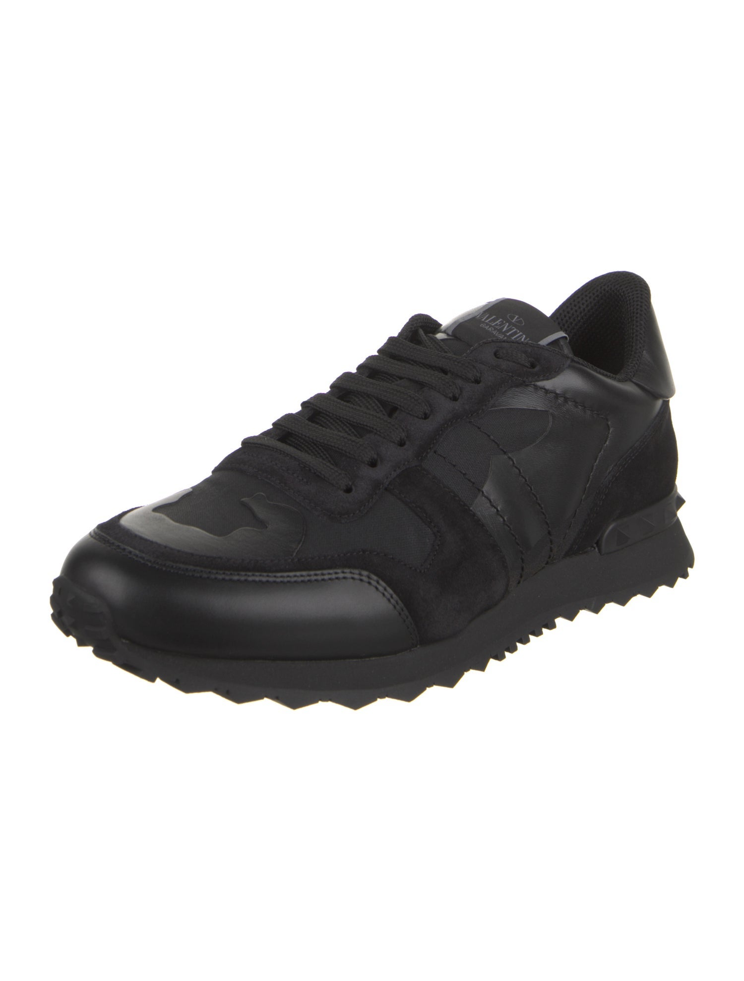 Valentino Leather Studded Accents Sneakers