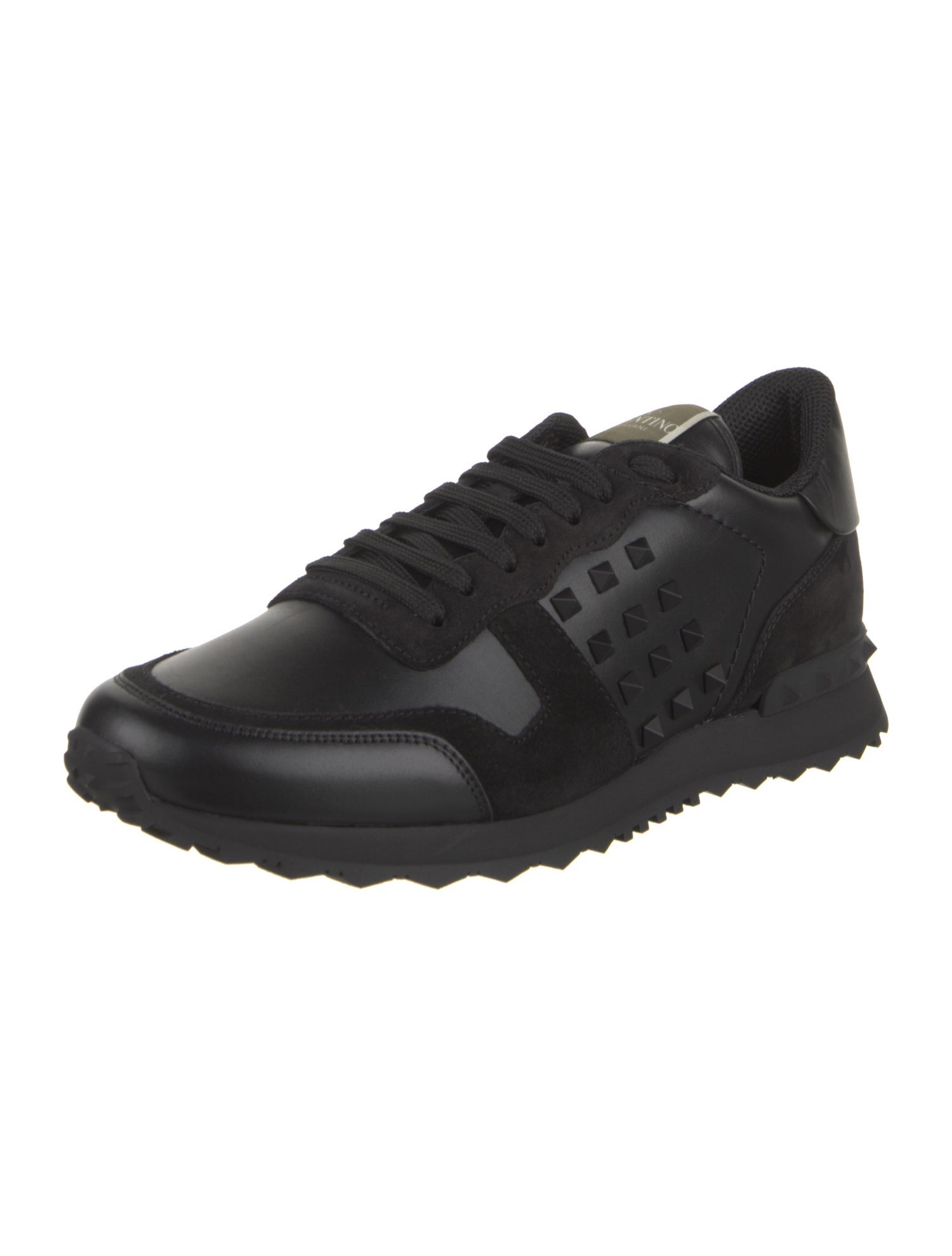 Valentino Leather Studded Accents Sneakers