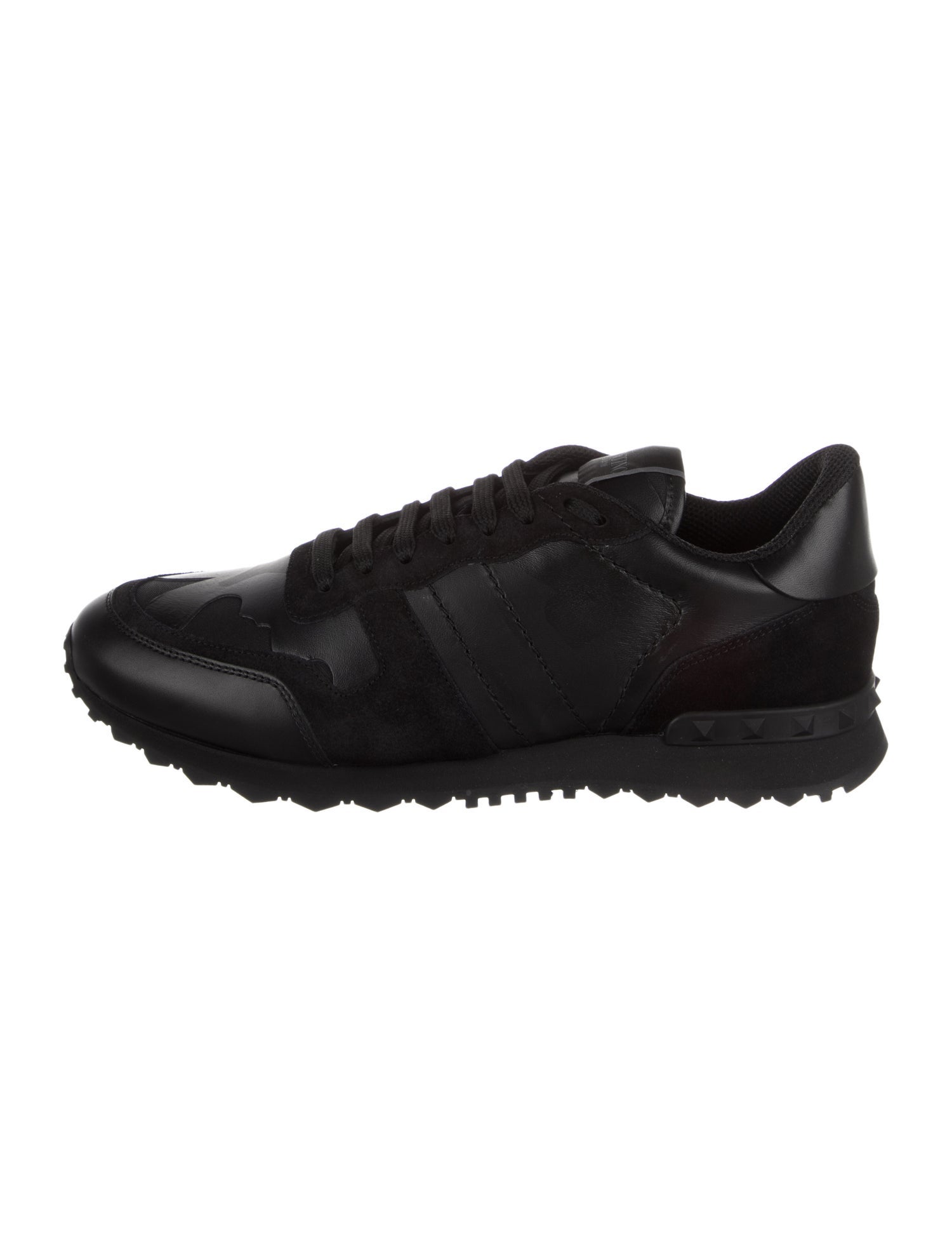Valentino Leather Studded Accents Sneakers