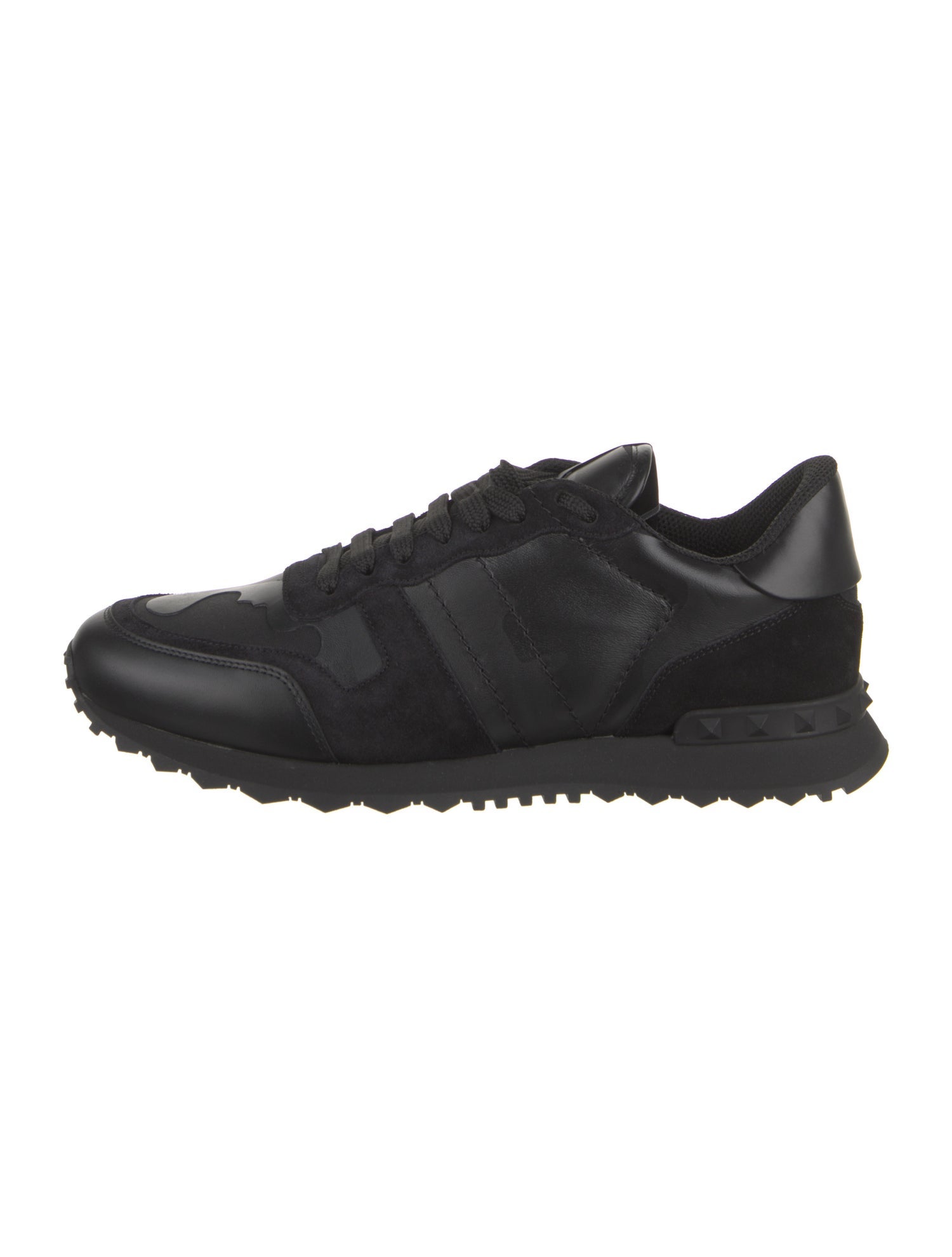 Valentino Leather Studded Accents Sneakers