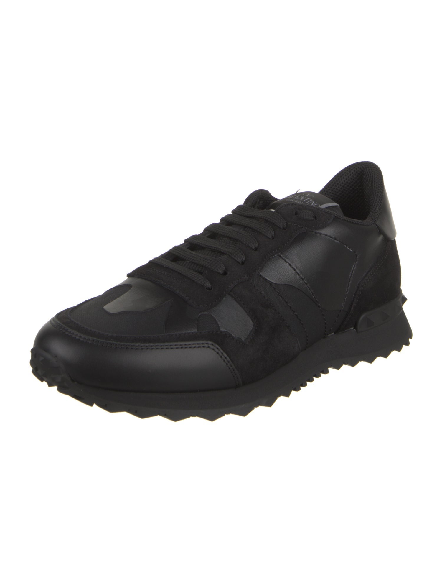 Valentino Leather Studded Accents Sneakers