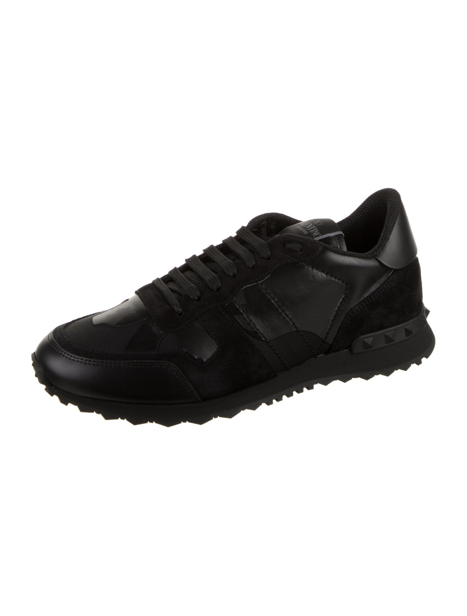 Valentino Leather Studded Accents Sneakers