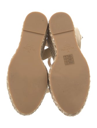 Valentino Rockstud Accents Leather Espadrilles
