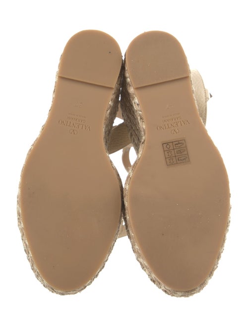 Valentino Rockstud Accents Leather Espadrilles