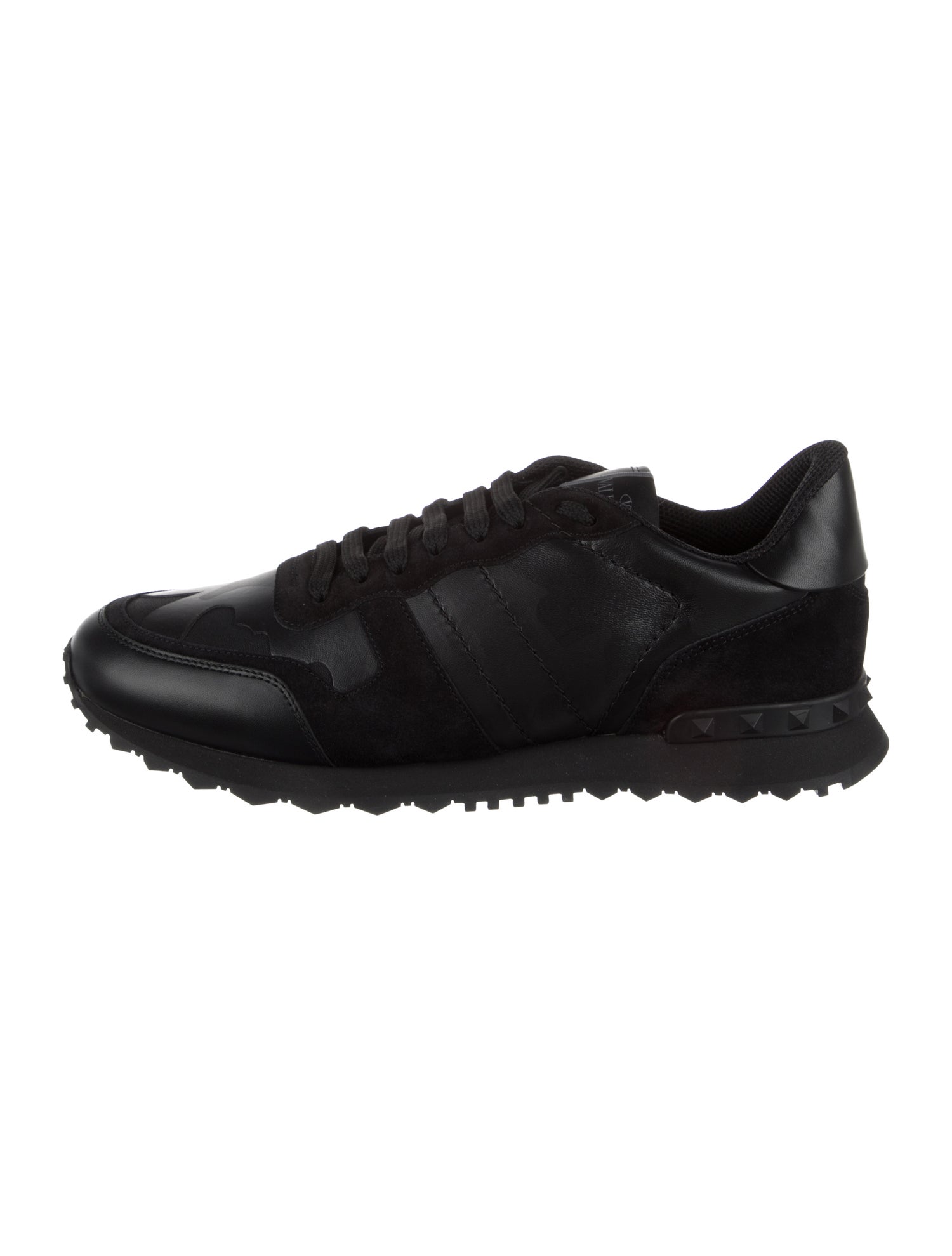 Valentino Leather Studded Accents Sneakers