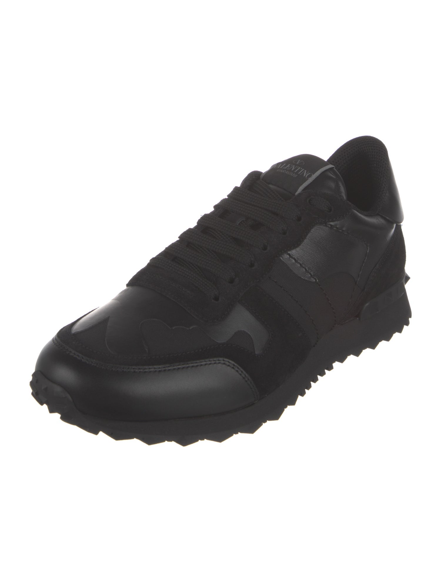 Valentino Leather Studded Accents Athletic Sneakers