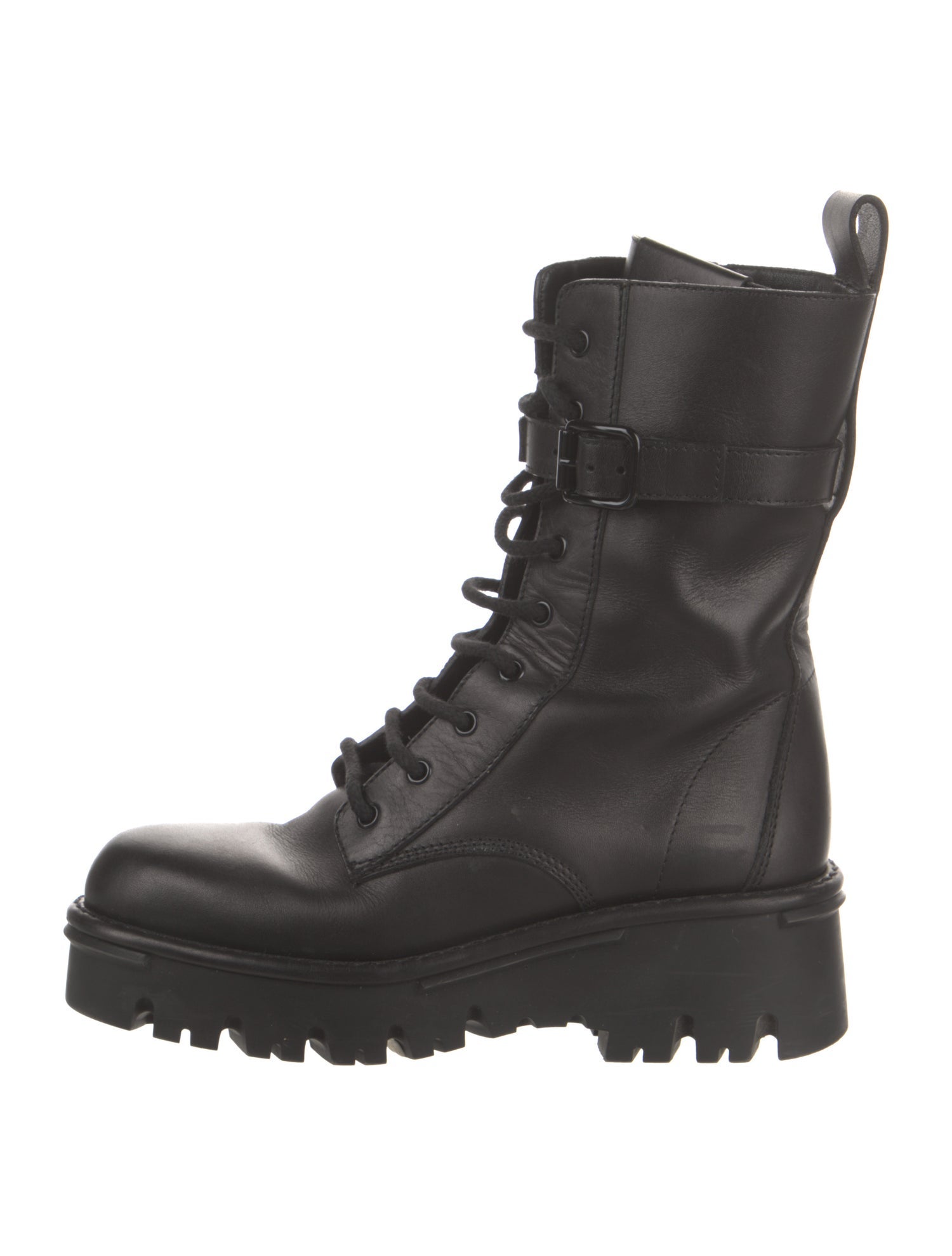 Valentino Leather Combat Boots