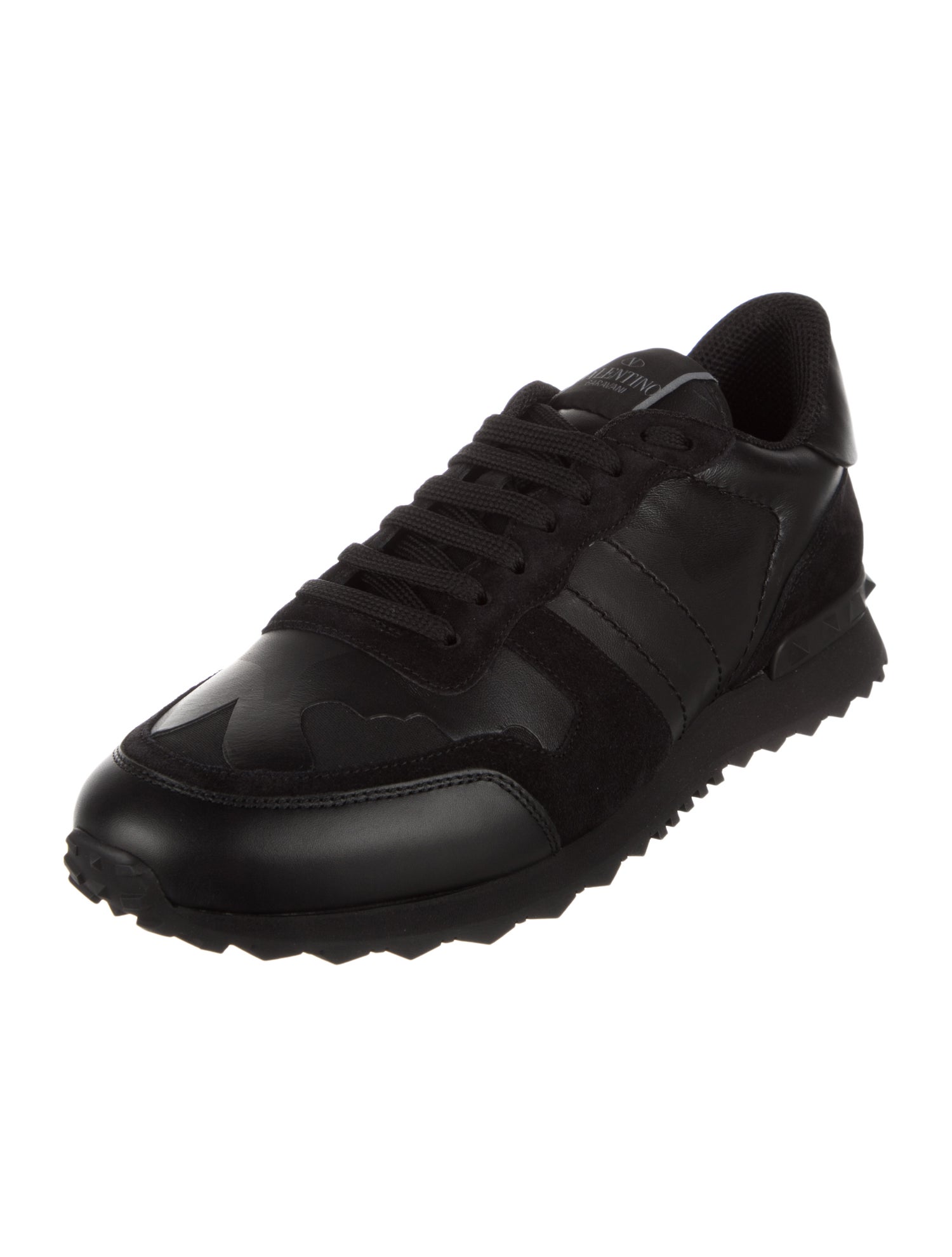 Valentino Leather Studded Accents Sneakers