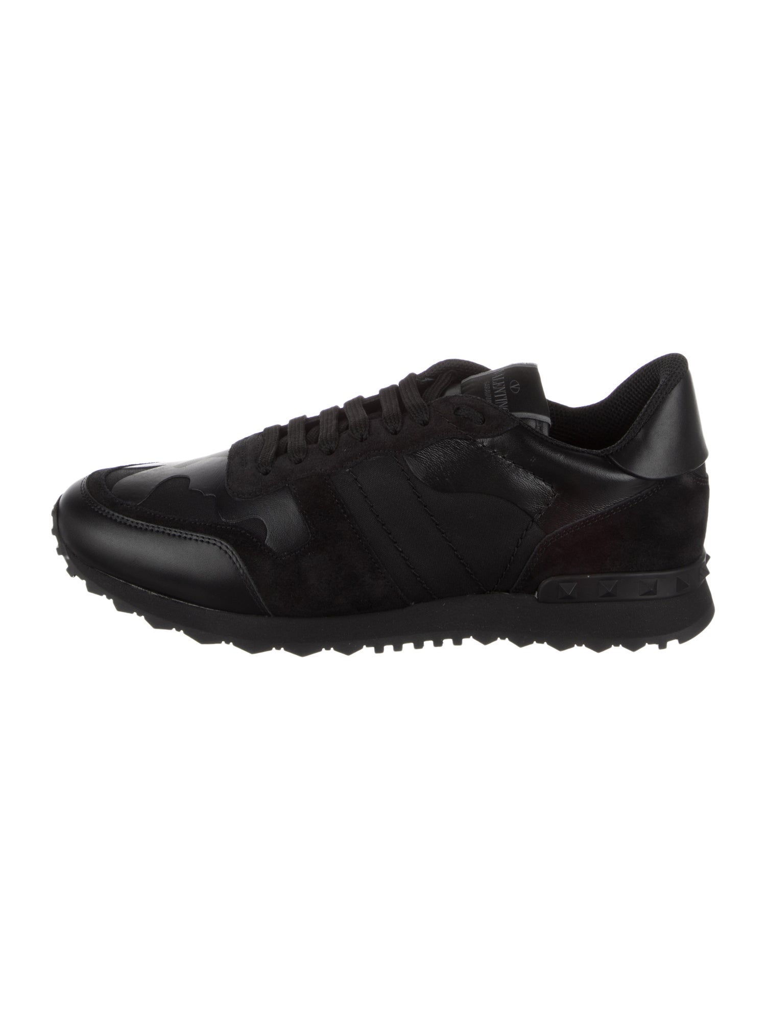 Valentino Leather Studded Accents Sneakers