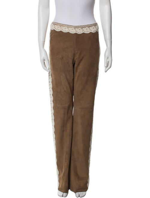 Valentino Lamb Leather Straight Leg Pants