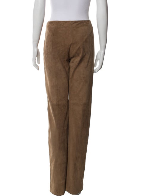 Valentino Lamb Leather Straight Leg Pants