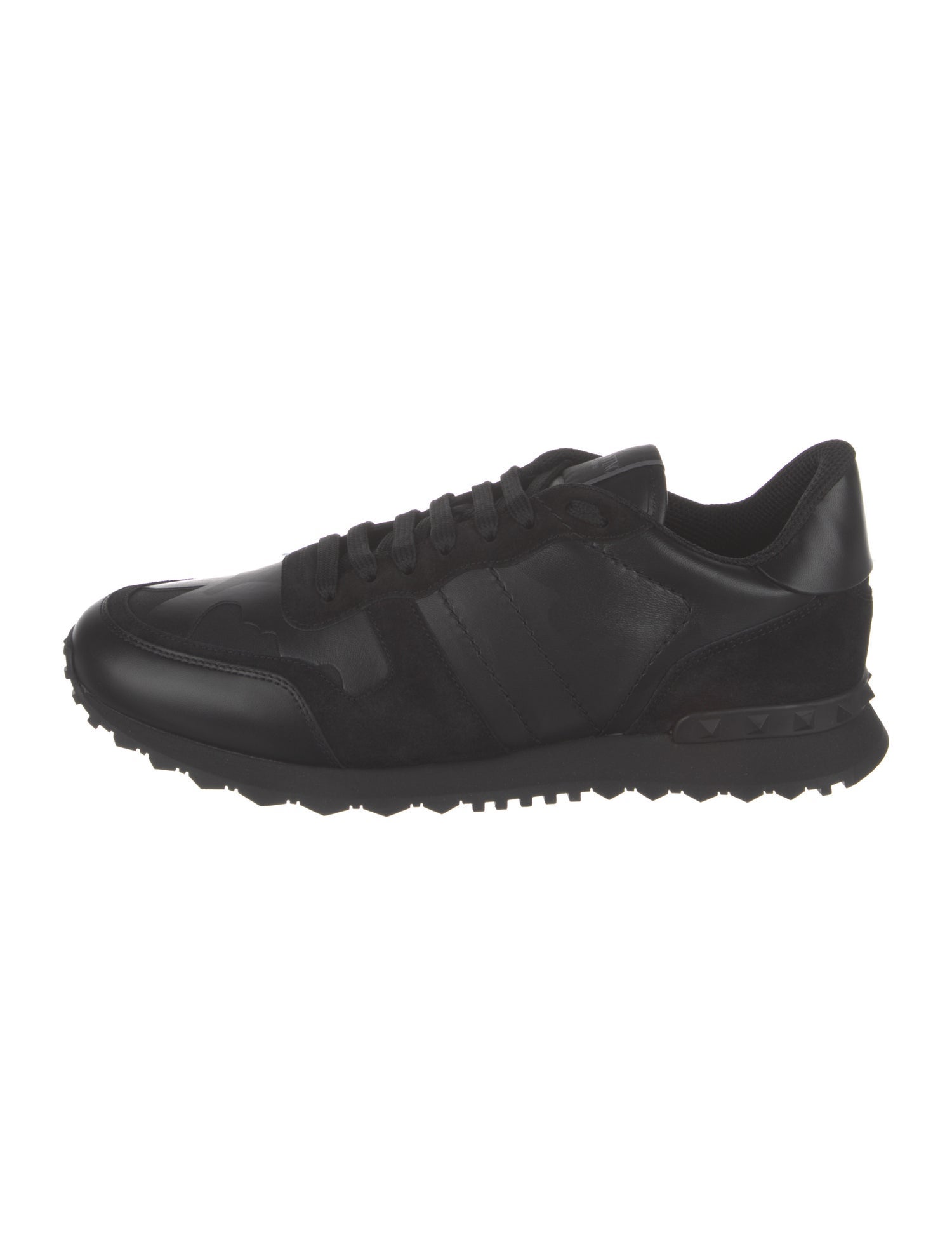 Valentino Leather Studded Accents Athletic Sneakers