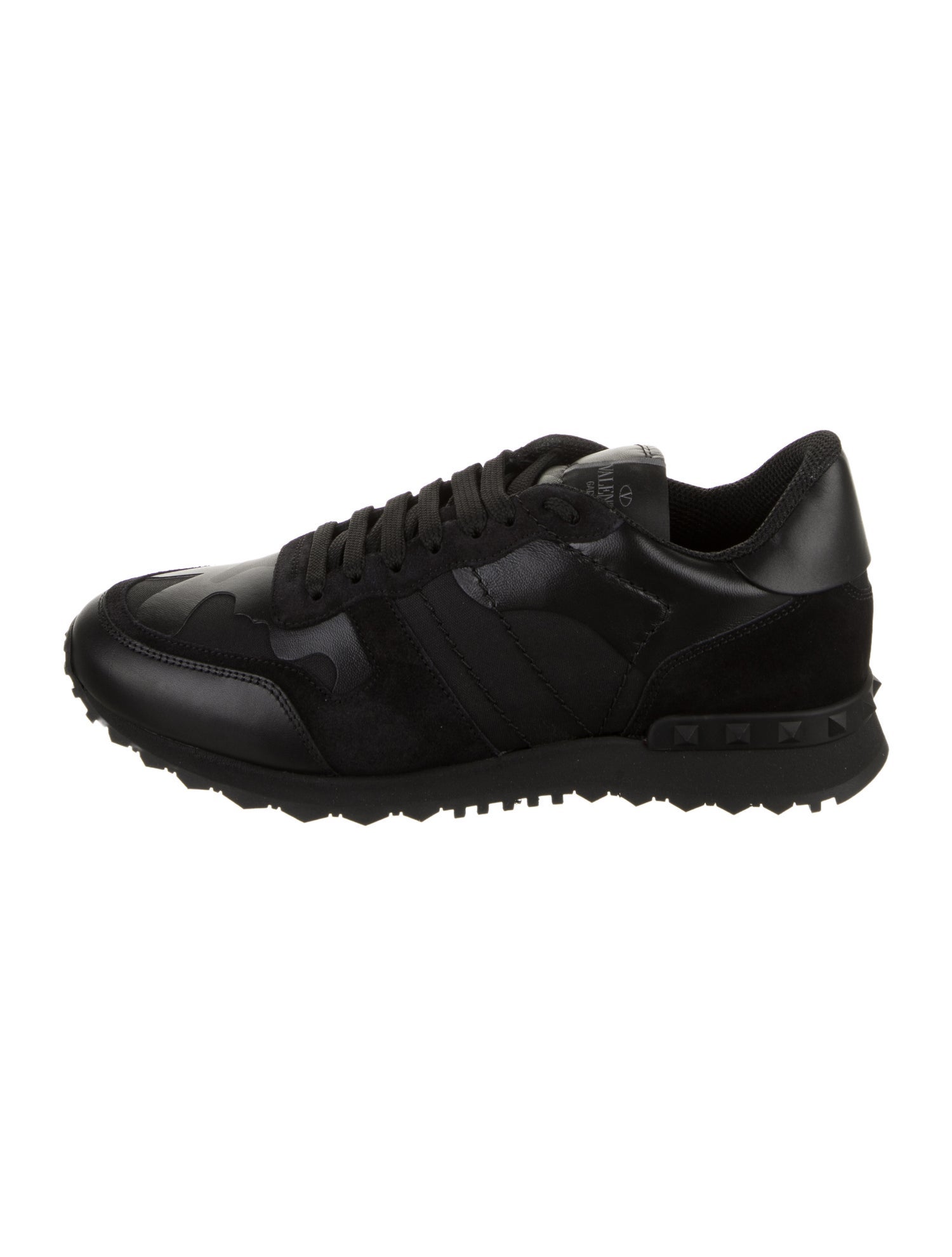 Valentino Leather Studded Accents Sneakers