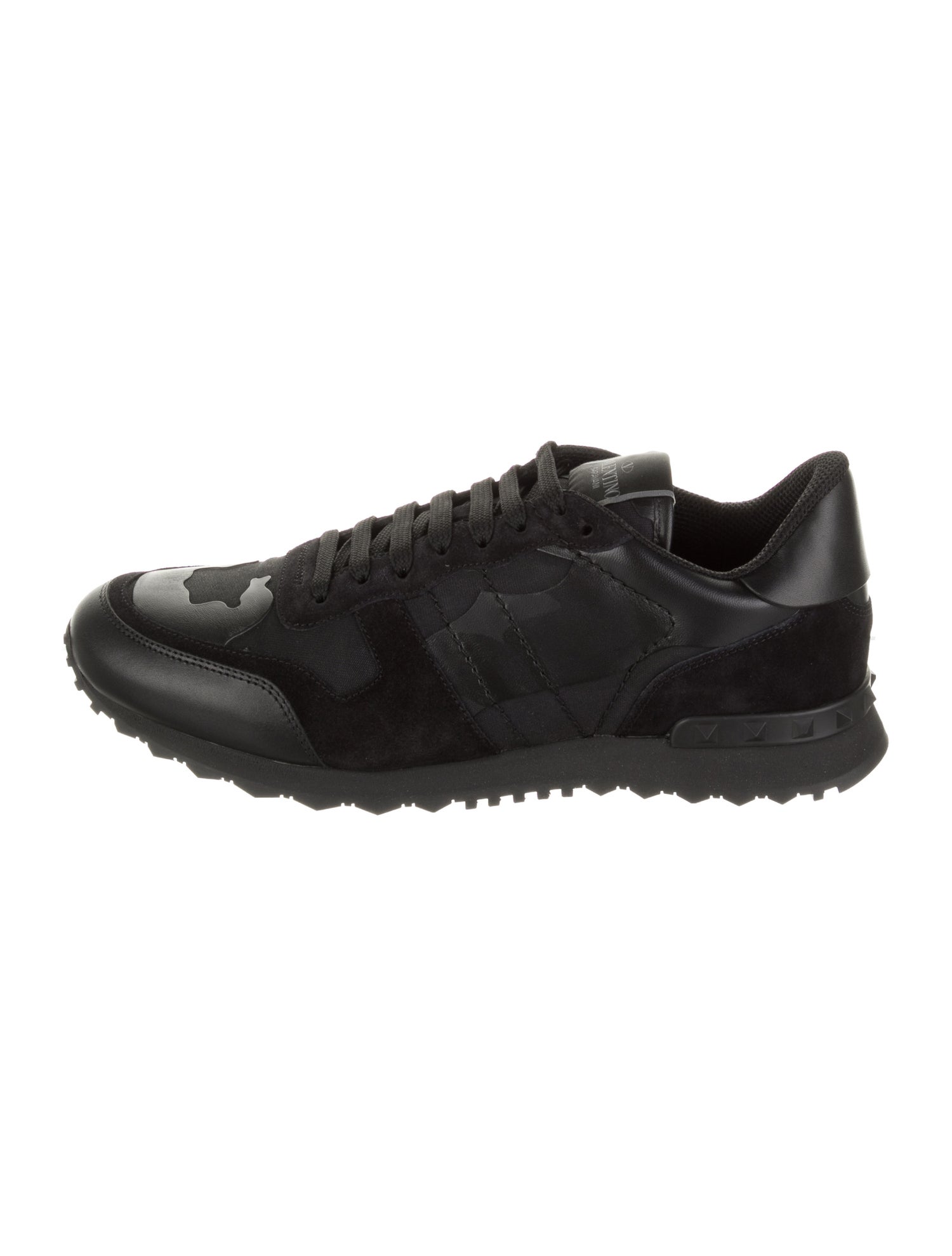 Valentino Leather Printed Sneakers