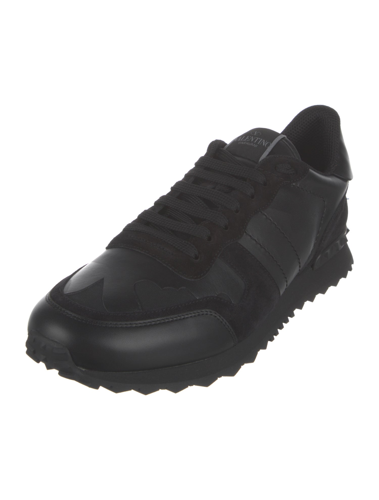 Valentino Leather Studded Accents Athletic Sneakers
