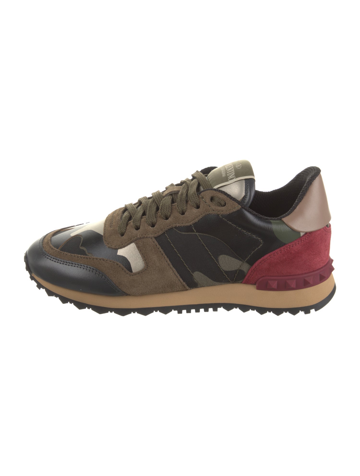 Valentino Leather Printed Athletic Sneakers