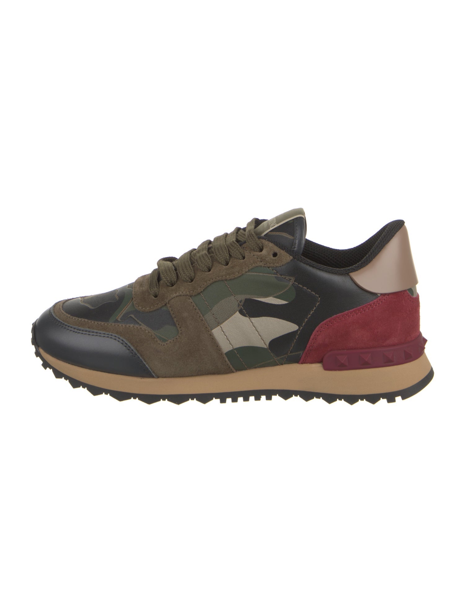 Valentino Leather Printed Athletic Sneakers