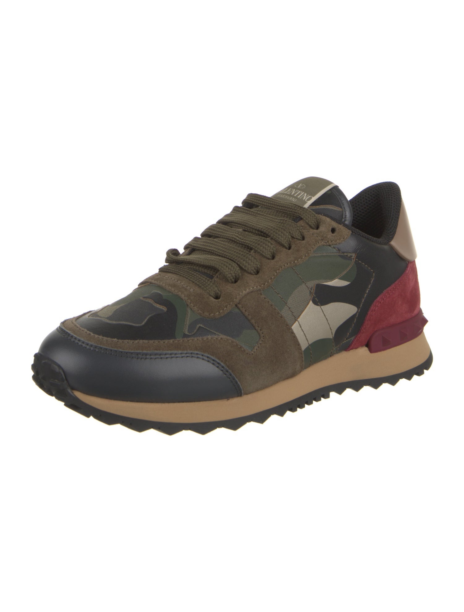 Valentino Leather Printed Athletic Sneakers