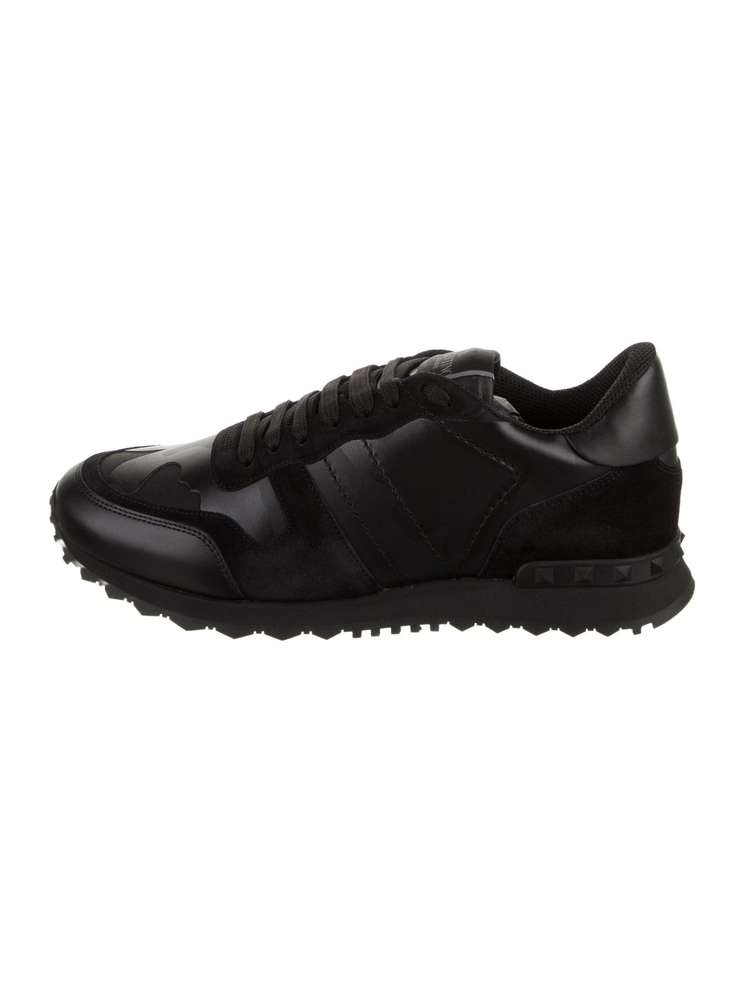 Valentino Leather Studded Accents Sneakers