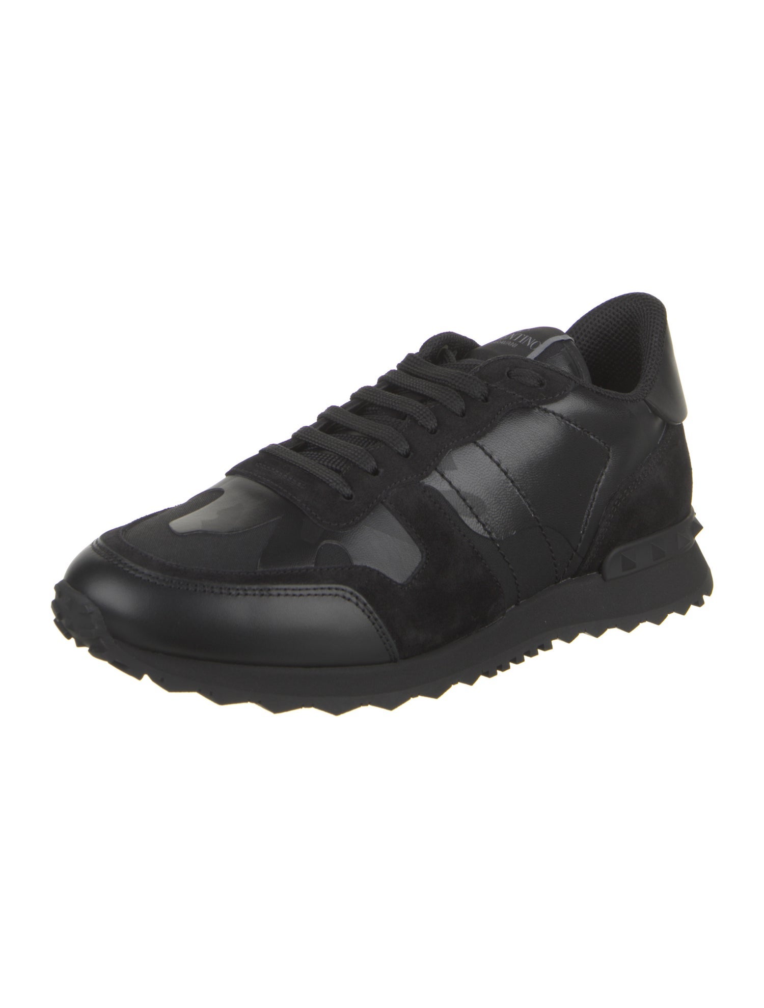 Valentino Leather Studded Accents Sneakers
