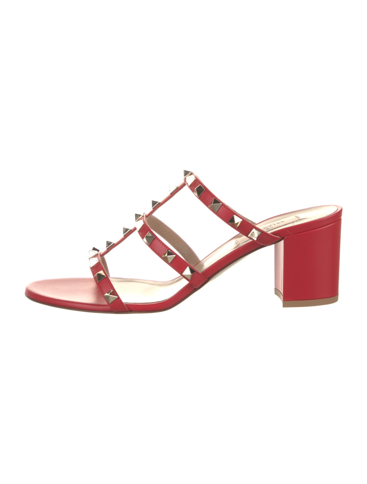 Valentino Leather T-Strap Sandals