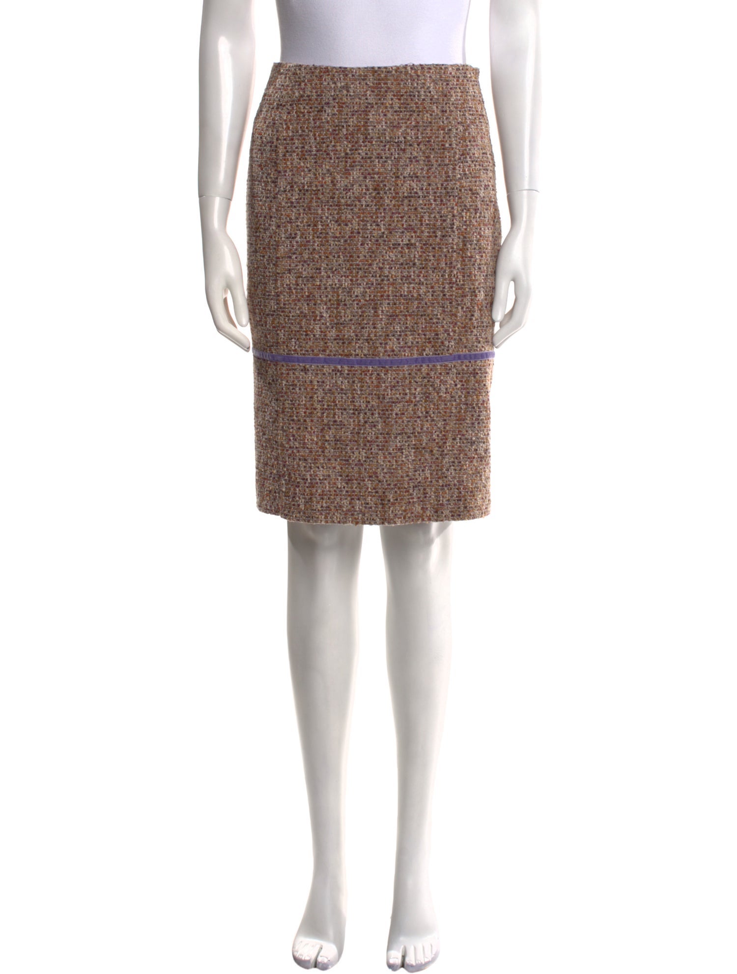 Valentino Tweed Pattern Knee-Length Skirt