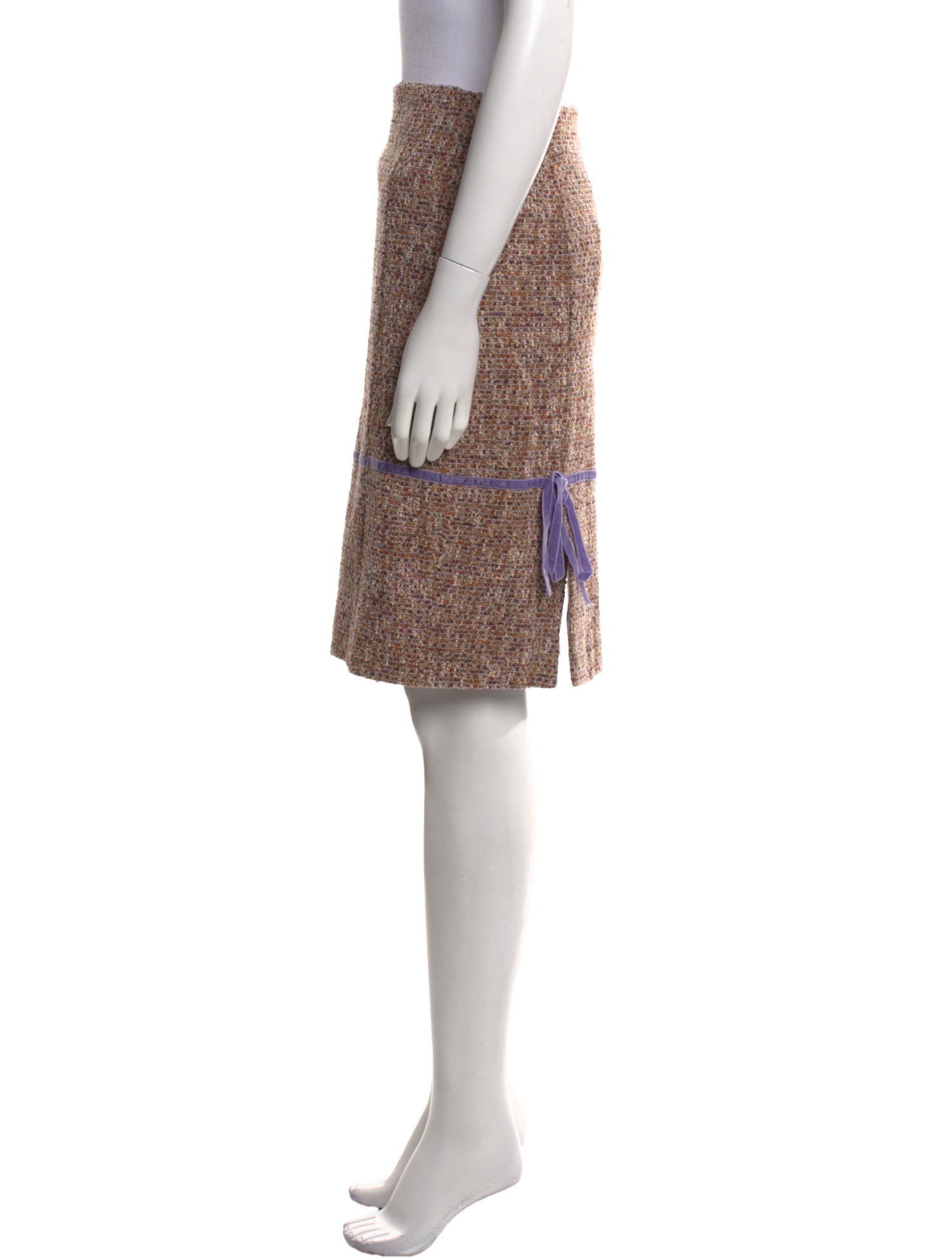 Valentino Tweed Pattern Knee-Length Skirt