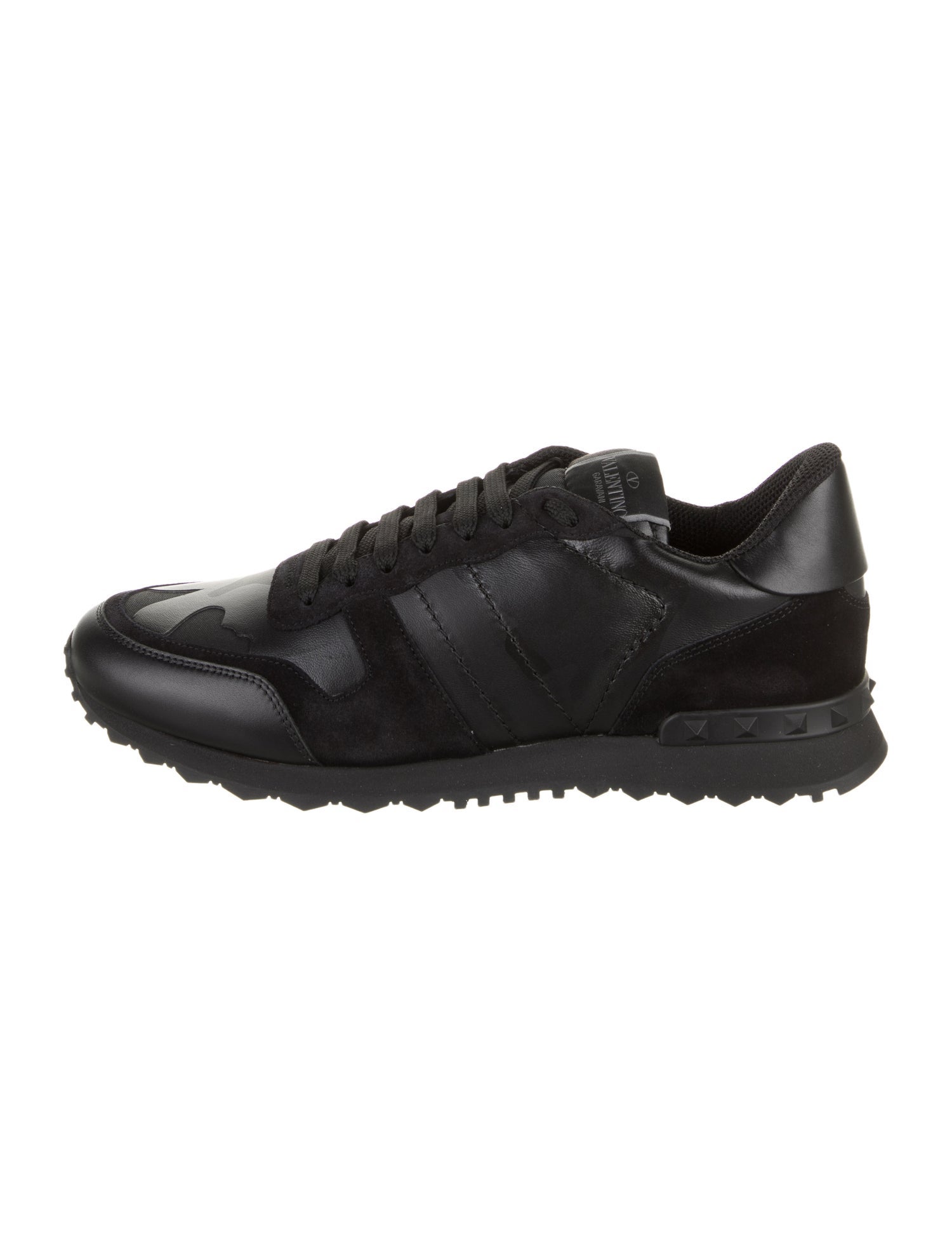 Valentino Leather Printed Sneakers