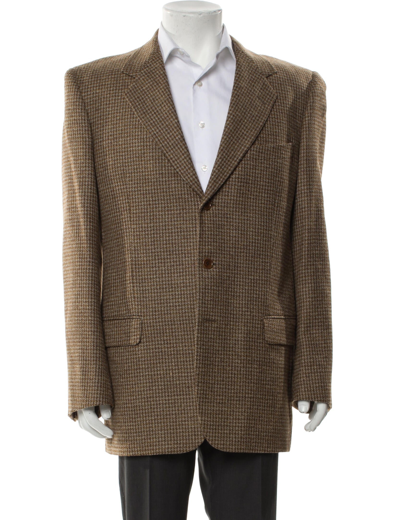 Valentino Virgin Wool Houndstooth Print Blazer