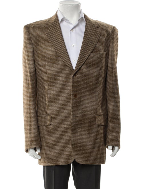 Valentino Virgin Wool Houndstooth Print Blazer