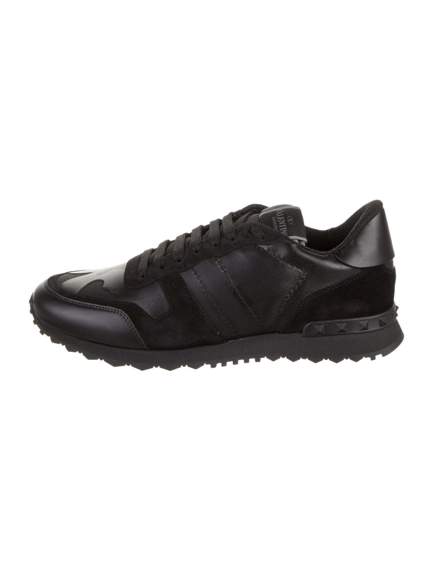 Valentino Leather Printed Sneakers