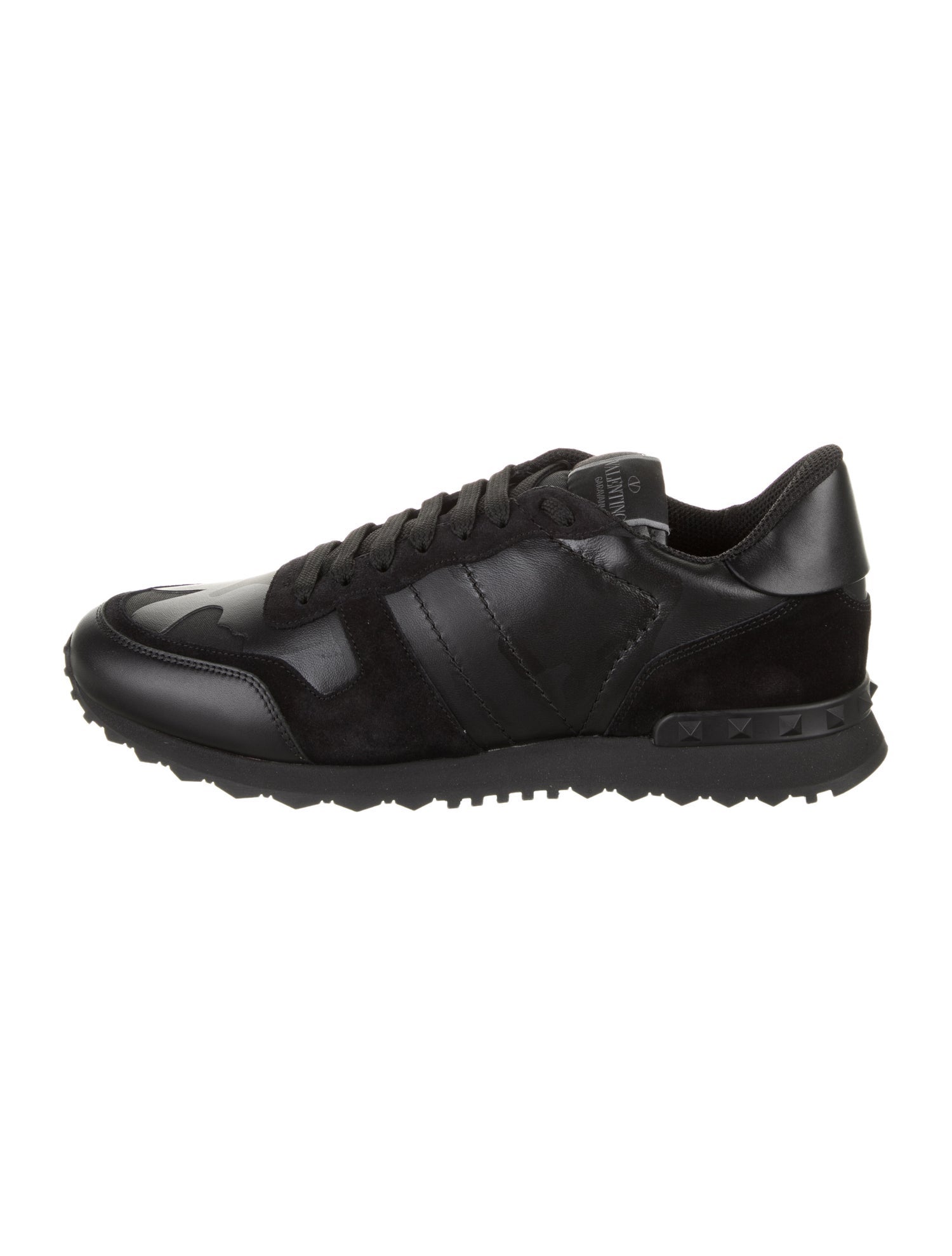 Valentino Leather Printed Sneakers