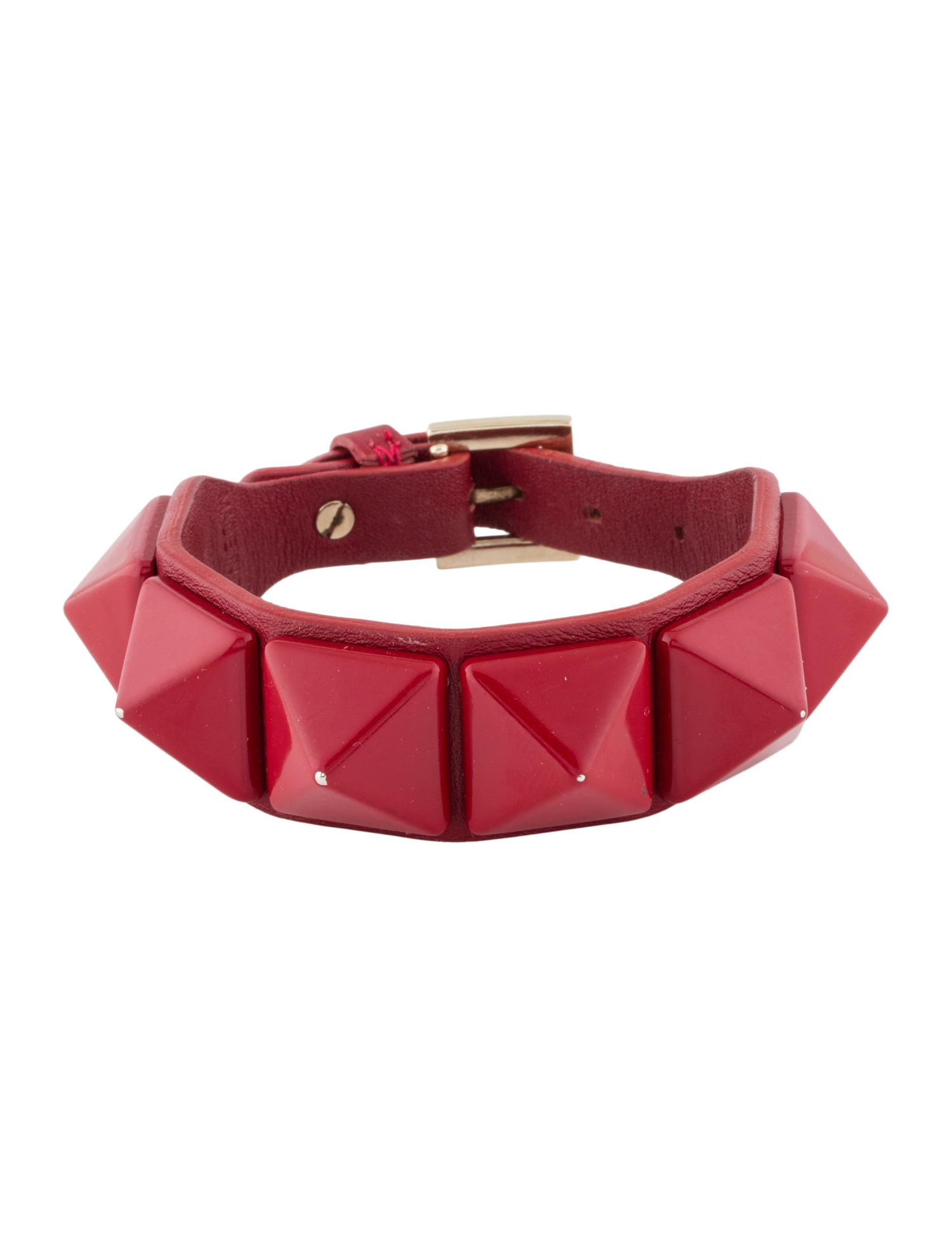 Valentino Leather Large Rockstud Wrap Bracelet