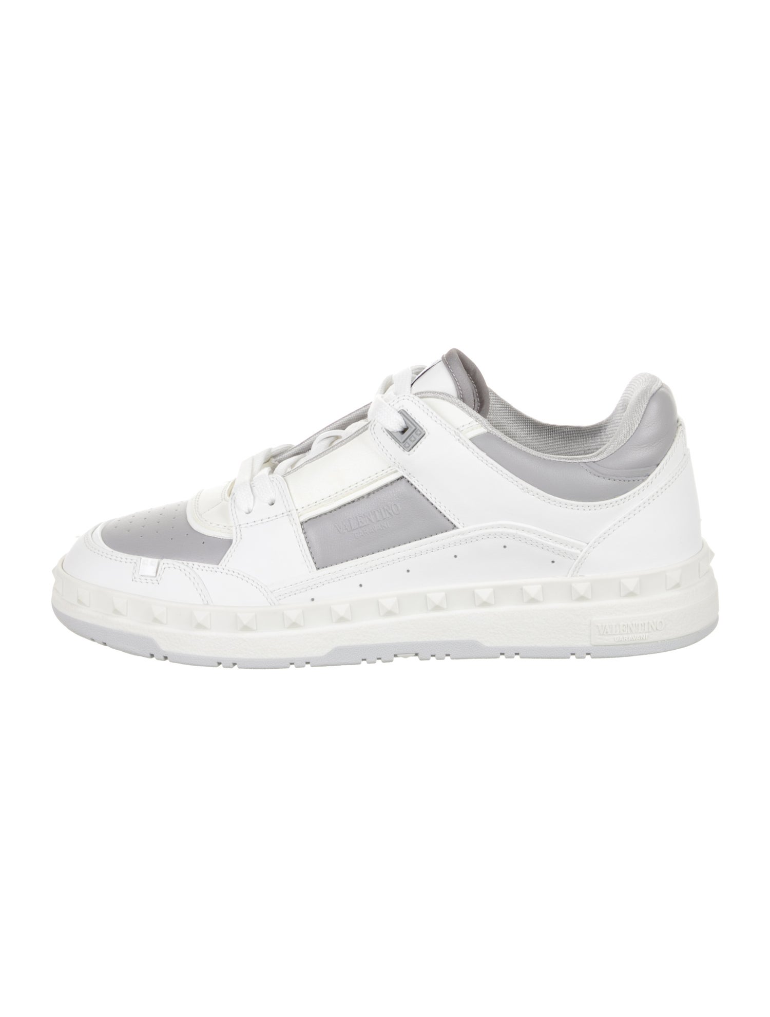 Valentino Leather Studded Accents Athletic Sneakers