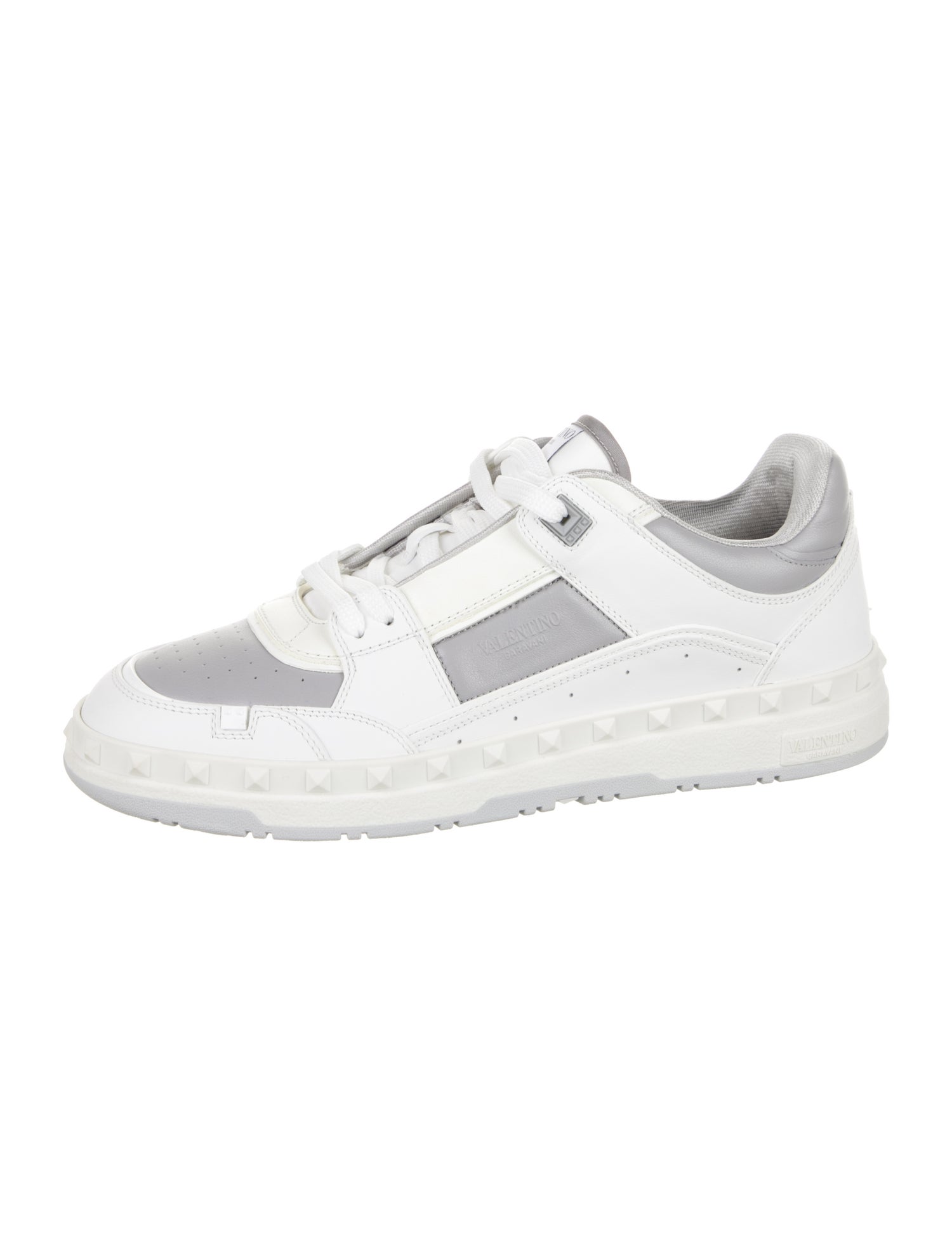 Valentino Leather Studded Accents Athletic Sneakers