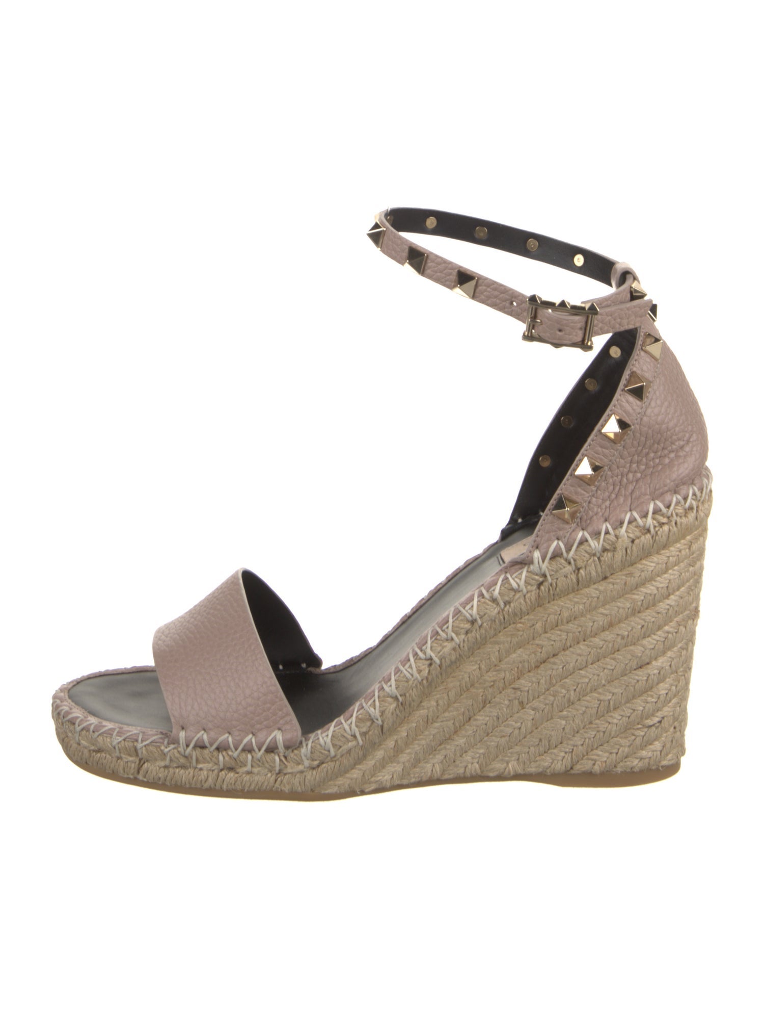 Valentino Rockstud Accents Leather Espadrilles w/ Tags