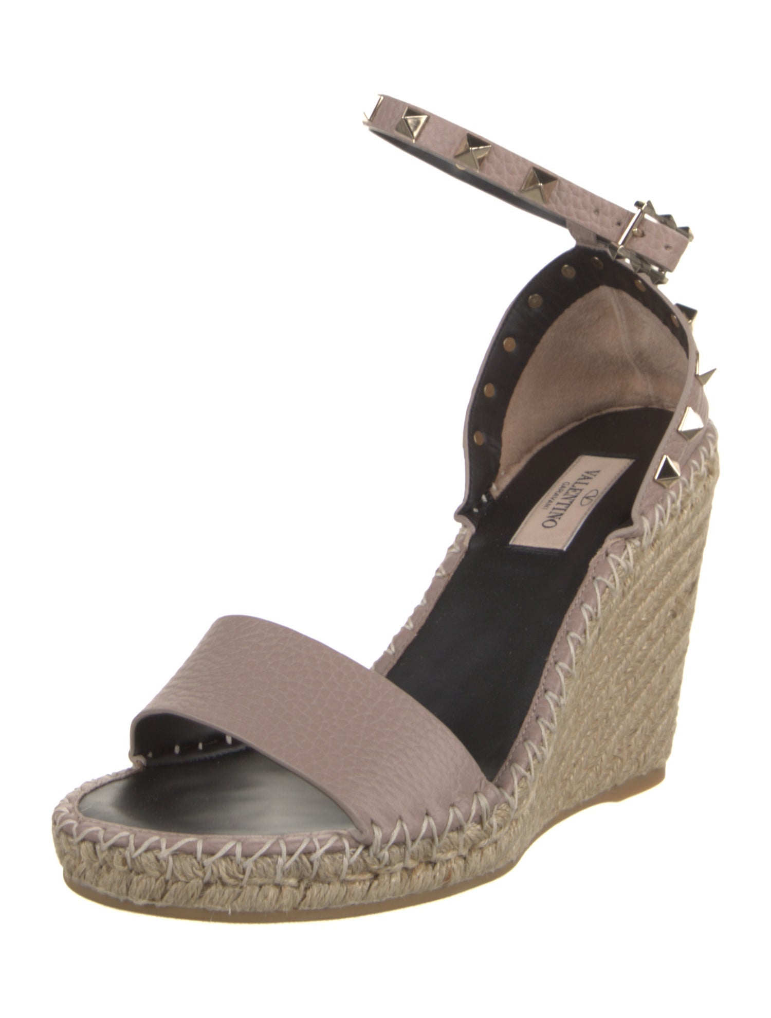 Valentino Rockstud Accents Leather Espadrilles w/ Tags