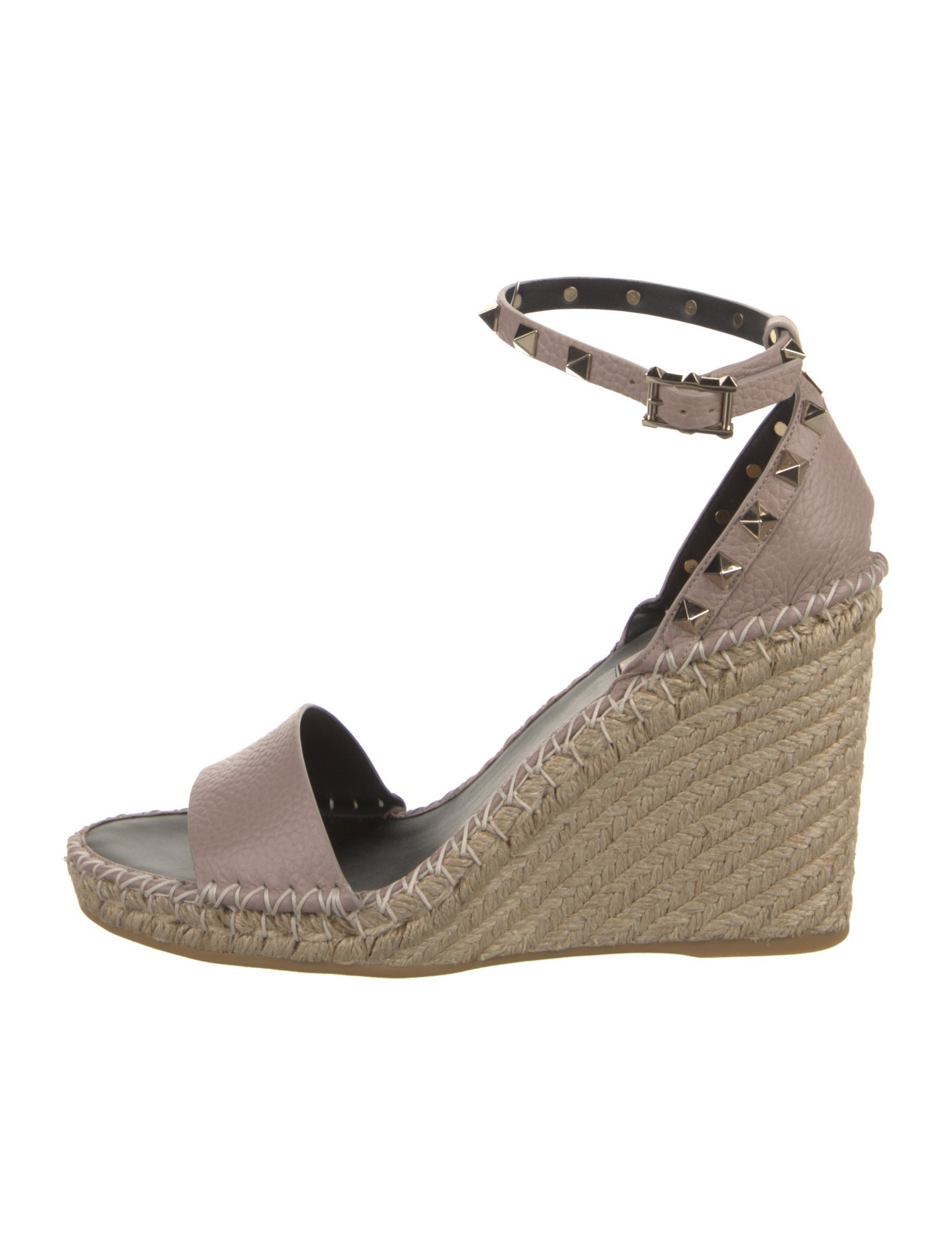 Valentino Rockstud Accents Leather Espadrilles w/ Tags