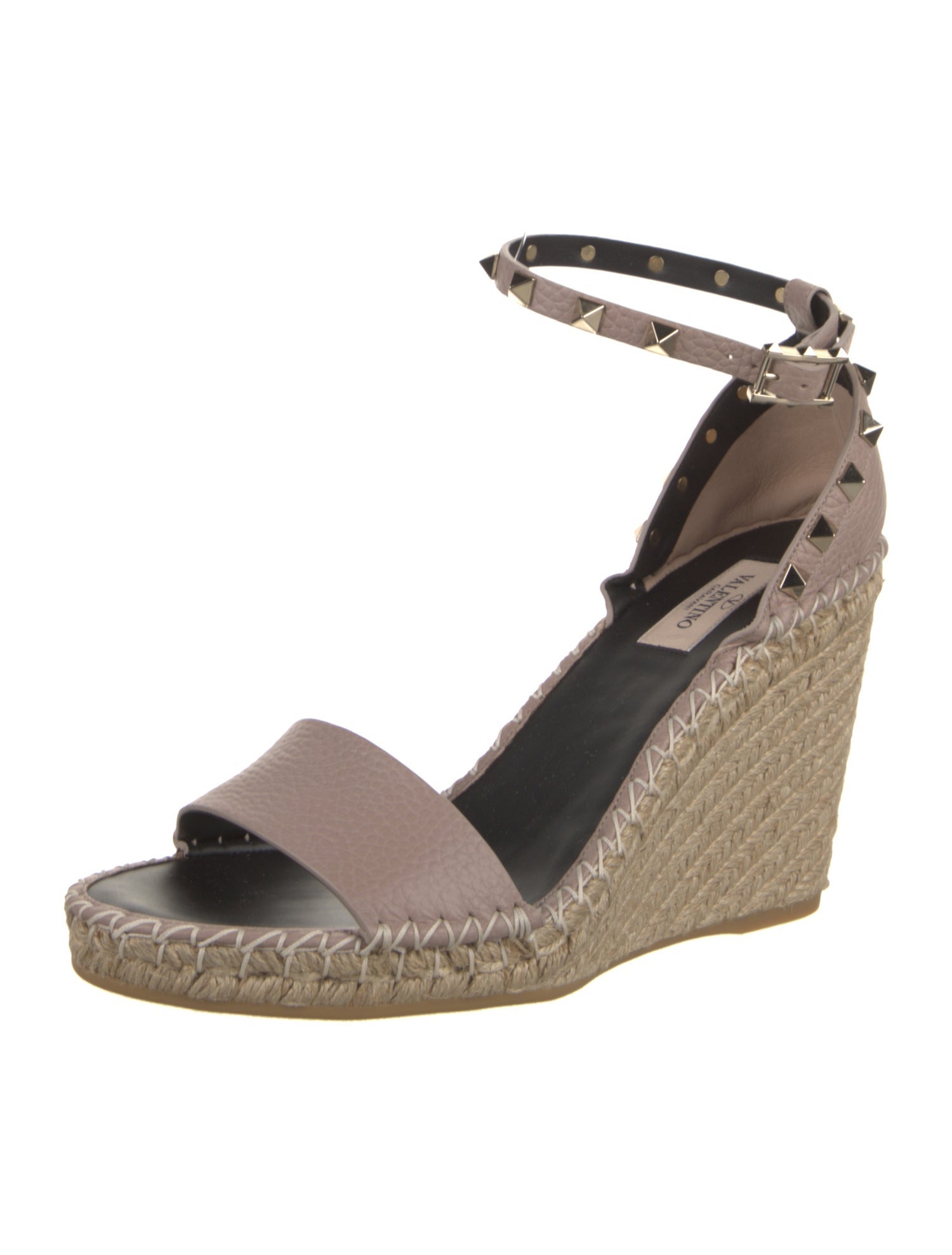 Valentino Rockstud Accents Leather Espadrilles w/ Tags