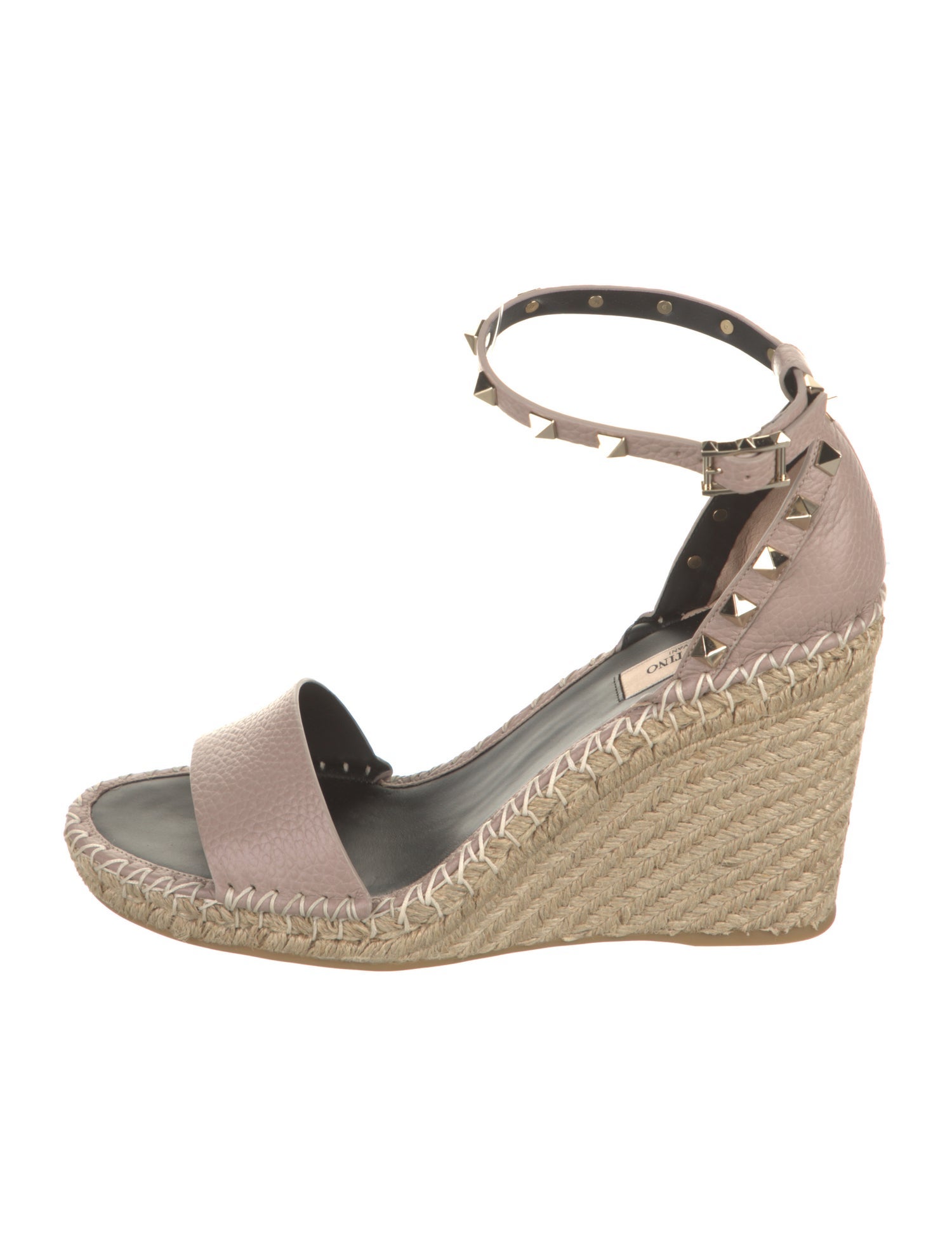 Valentino Rockstud Accents Leather Espadrilles w/ Tags