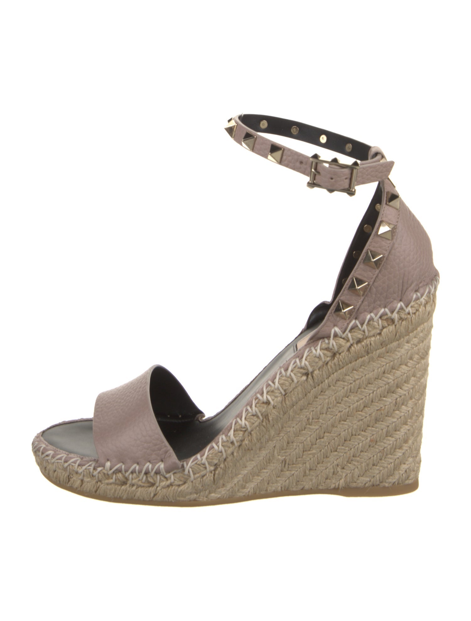 Valentino Rockstud Accents Leather Espadrilles w/ Tags