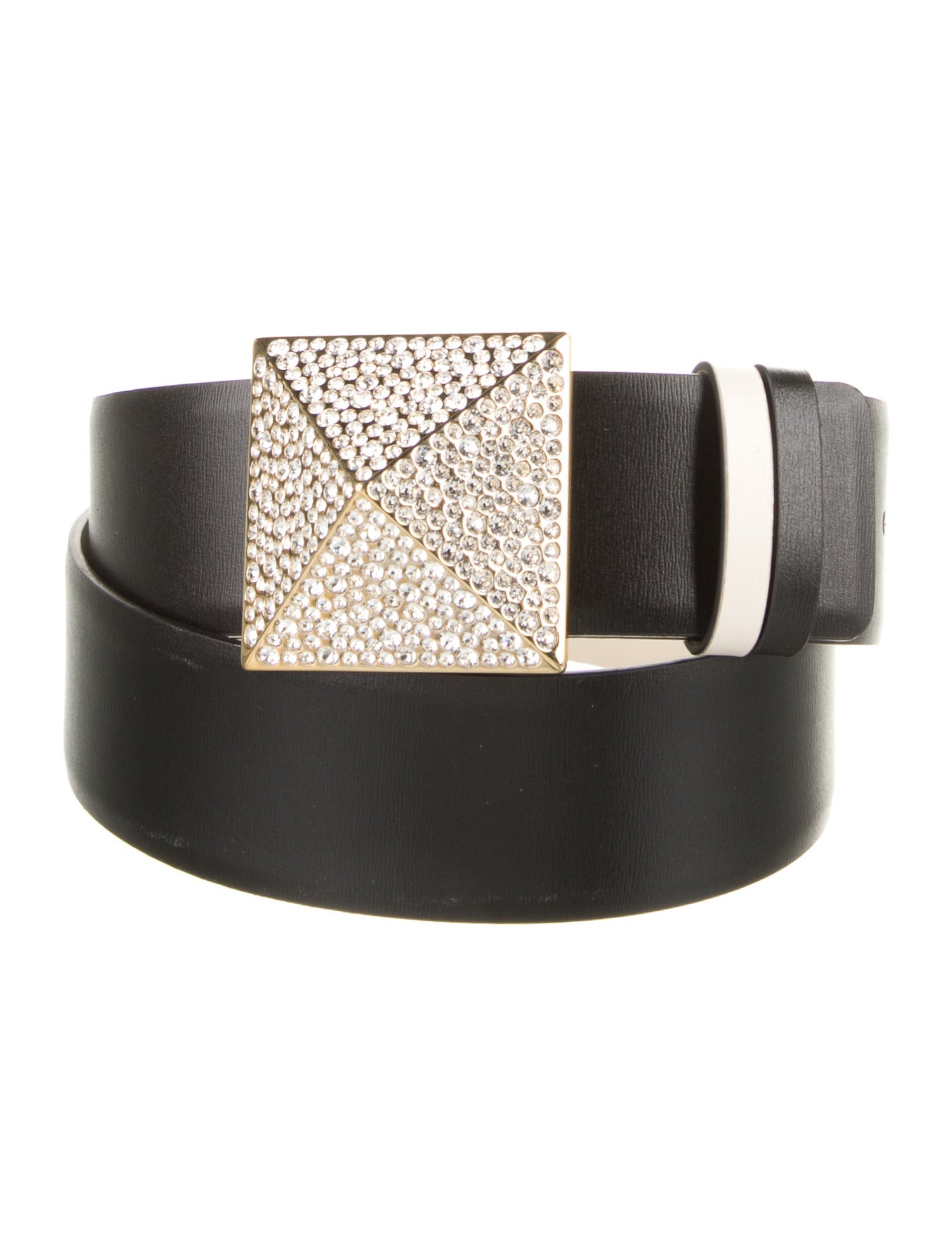 Valentino Leather Crystal Embellishments Belt