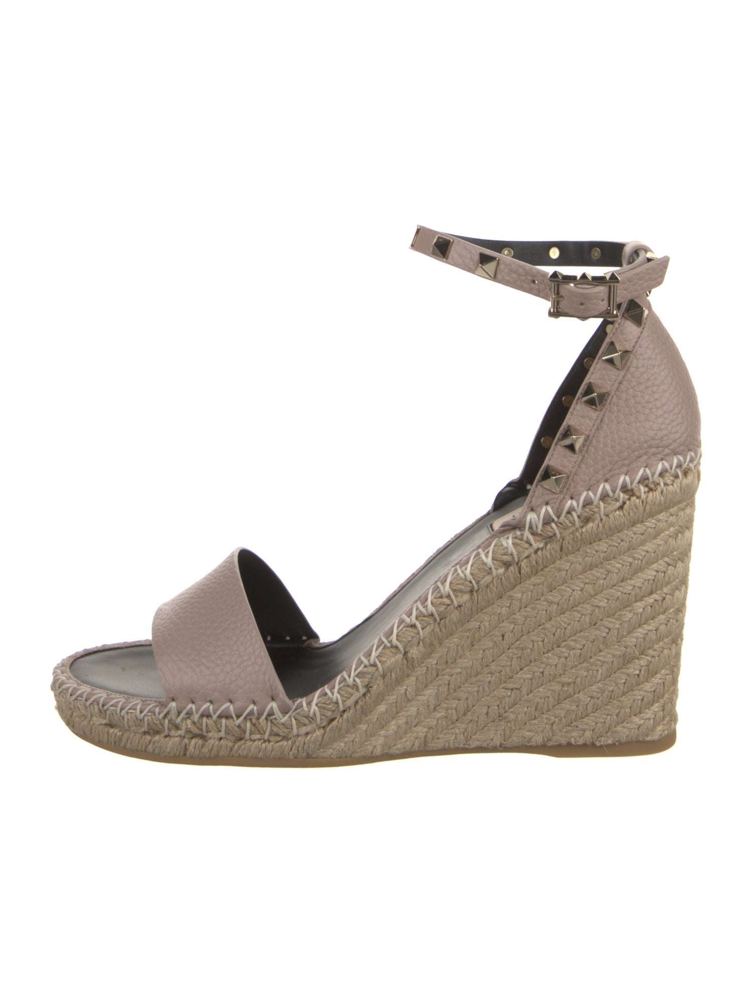 Valentino Rockstud Accents Leather Espadrilles w/ Tags