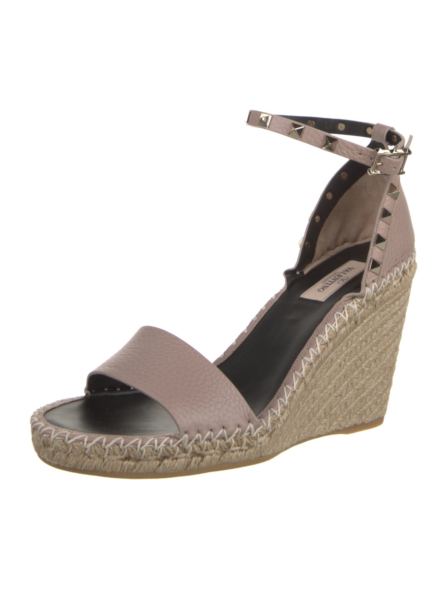 Valentino Rockstud Accents Leather Espadrilles w/ Tags