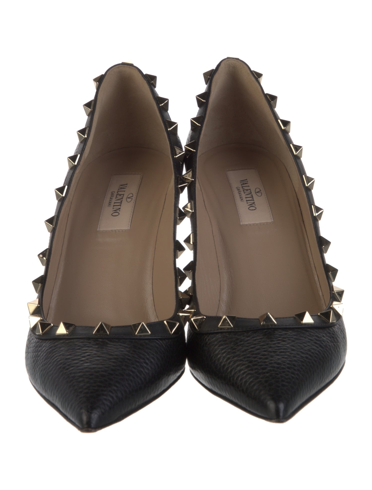 Valentino Rockstud Accents Leather Pumps