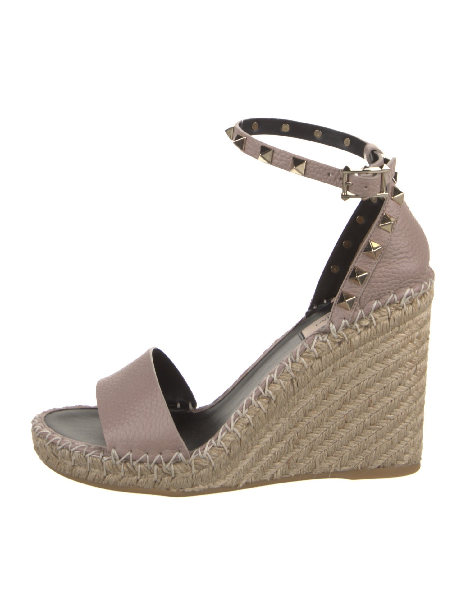 Valentino Rockstud Accents Leather Espadrilles w/ Tags