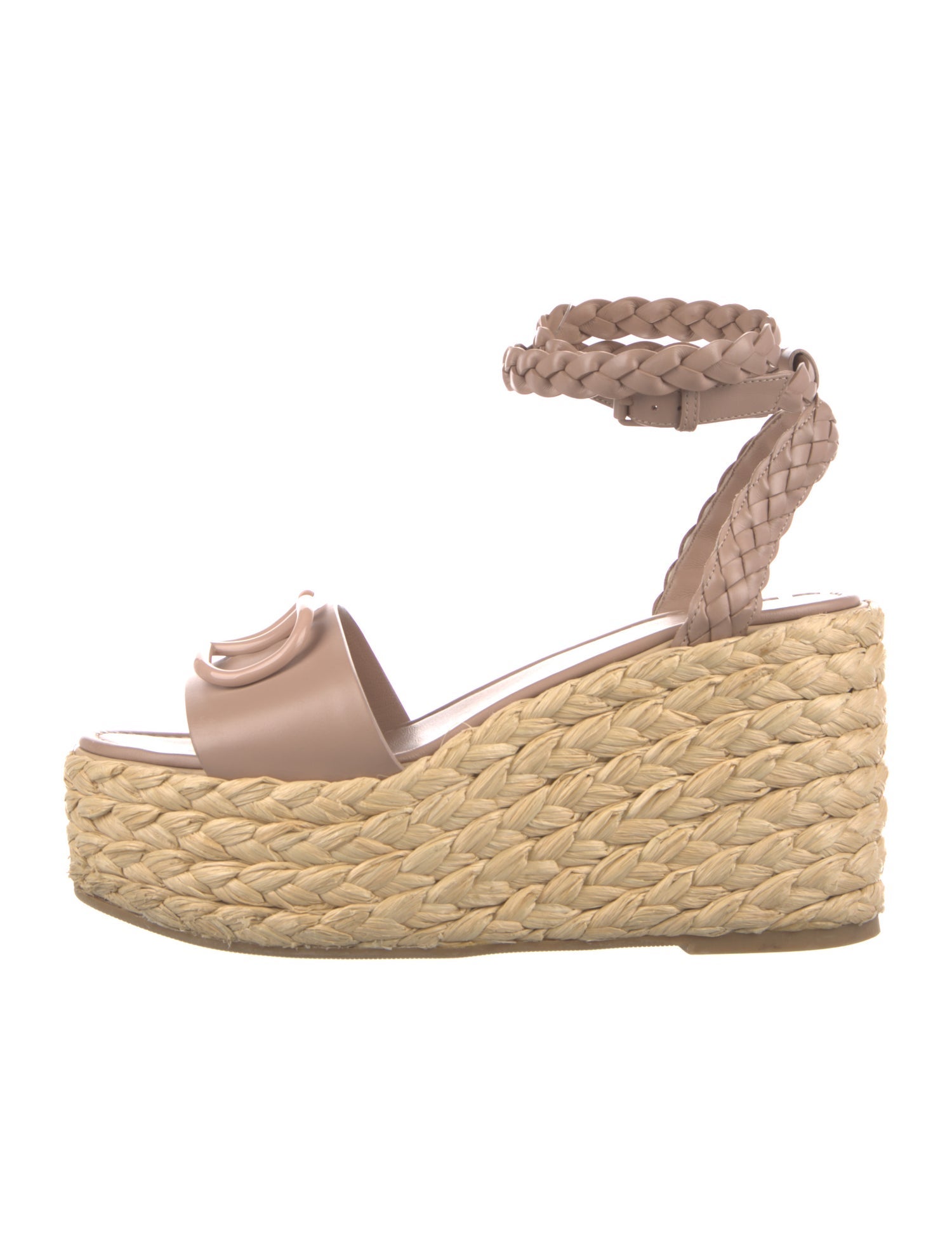 Valentino Leather Studded Accents Espadrilles