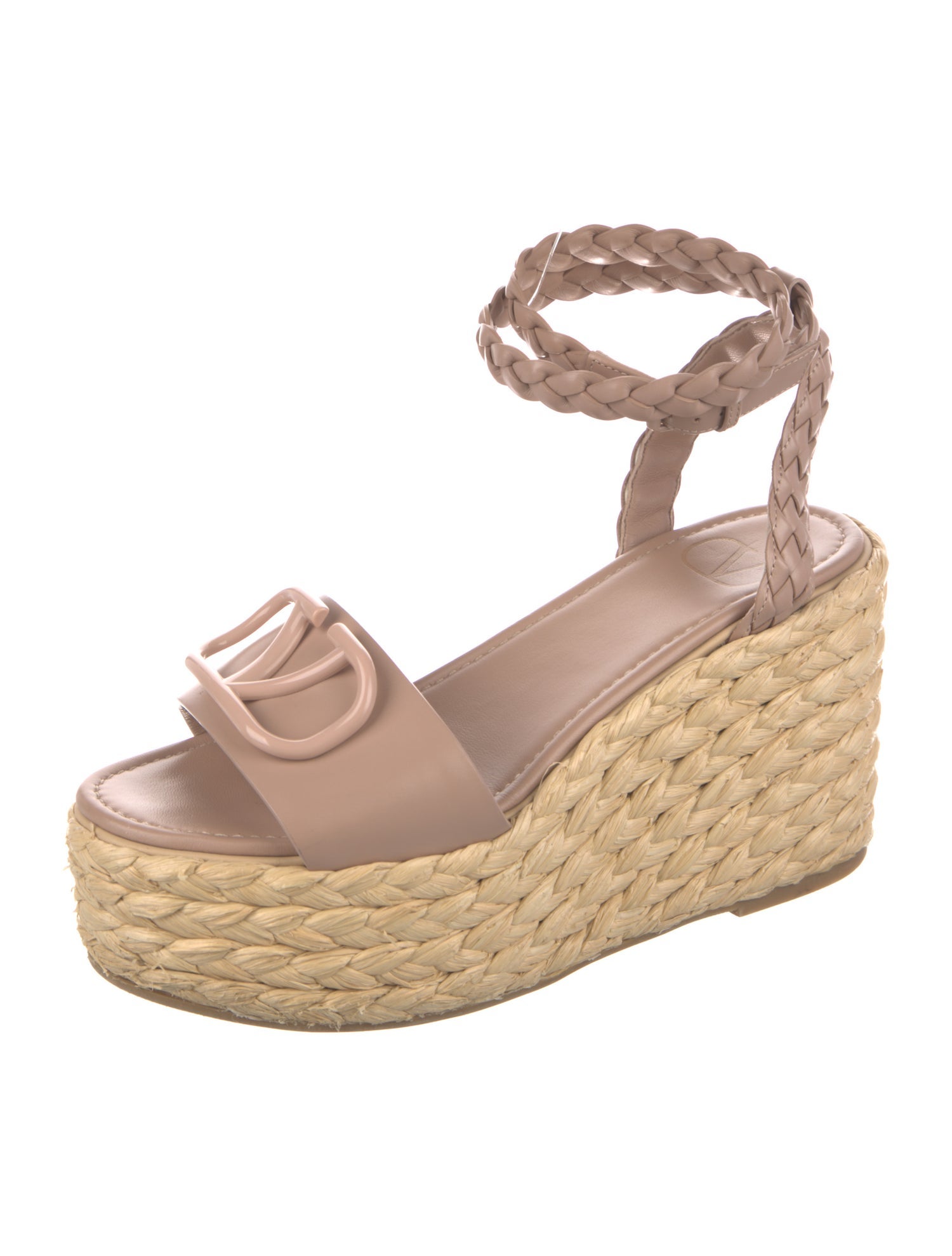 Valentino Leather Studded Accents Espadrilles