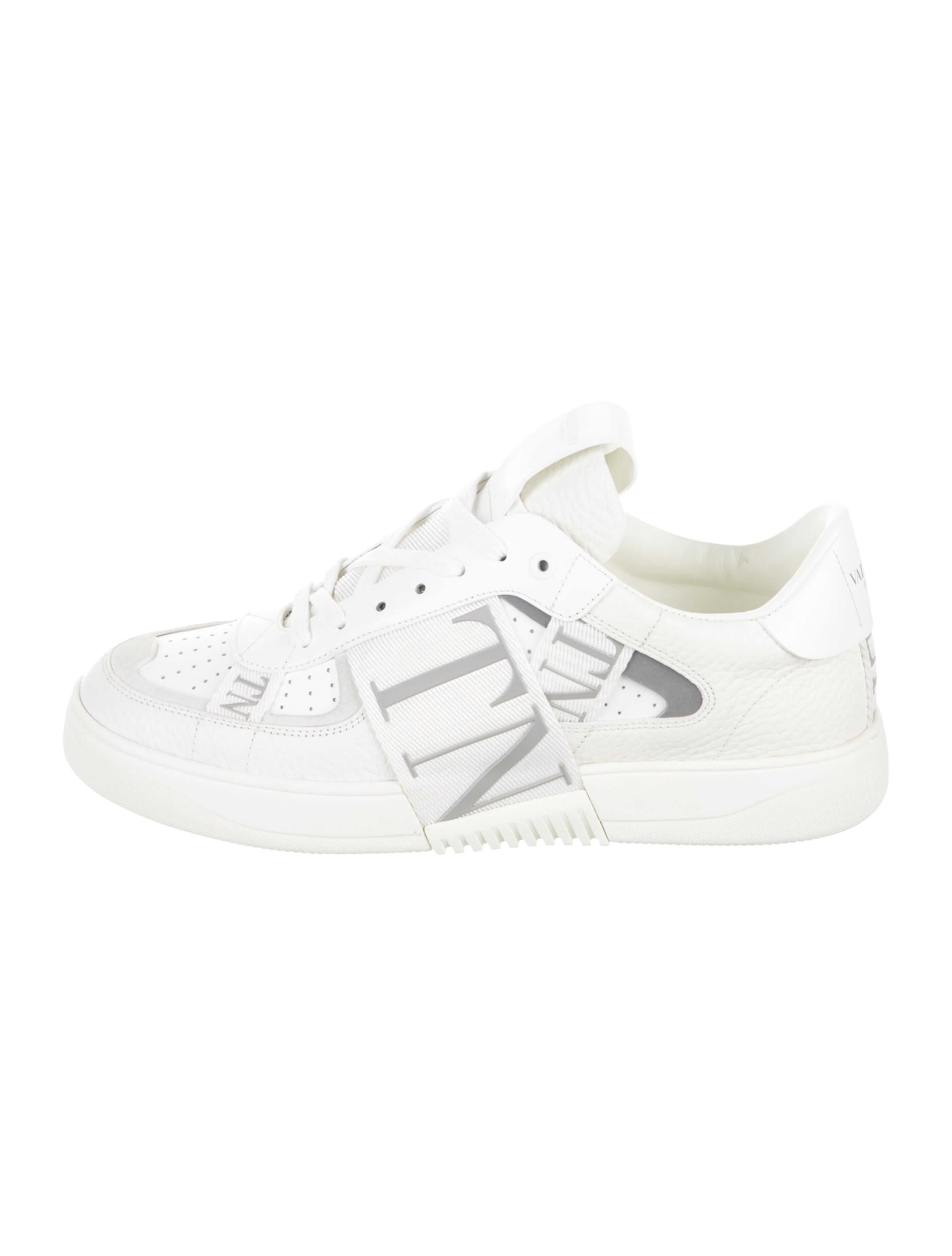 Valentino Leather Graphic Print Sneakers