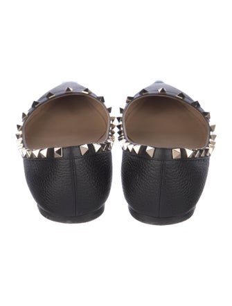 Valentino Rockstud Accents Leather Flats